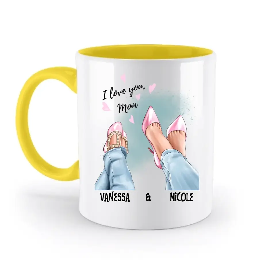 Tochter & Mutter • Schuhe • Beste Mama • zweifarbige Tasse • Exklusivdesign • personalisiert