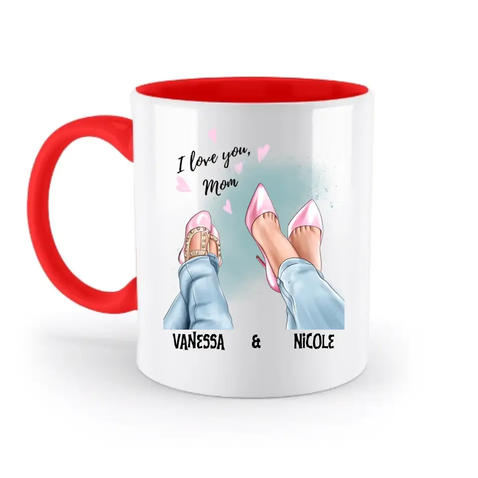 Tochter & Mutter • Schuhe • Beste Mama • zweifarbige Tasse • Exklusivdesign • personalisiert