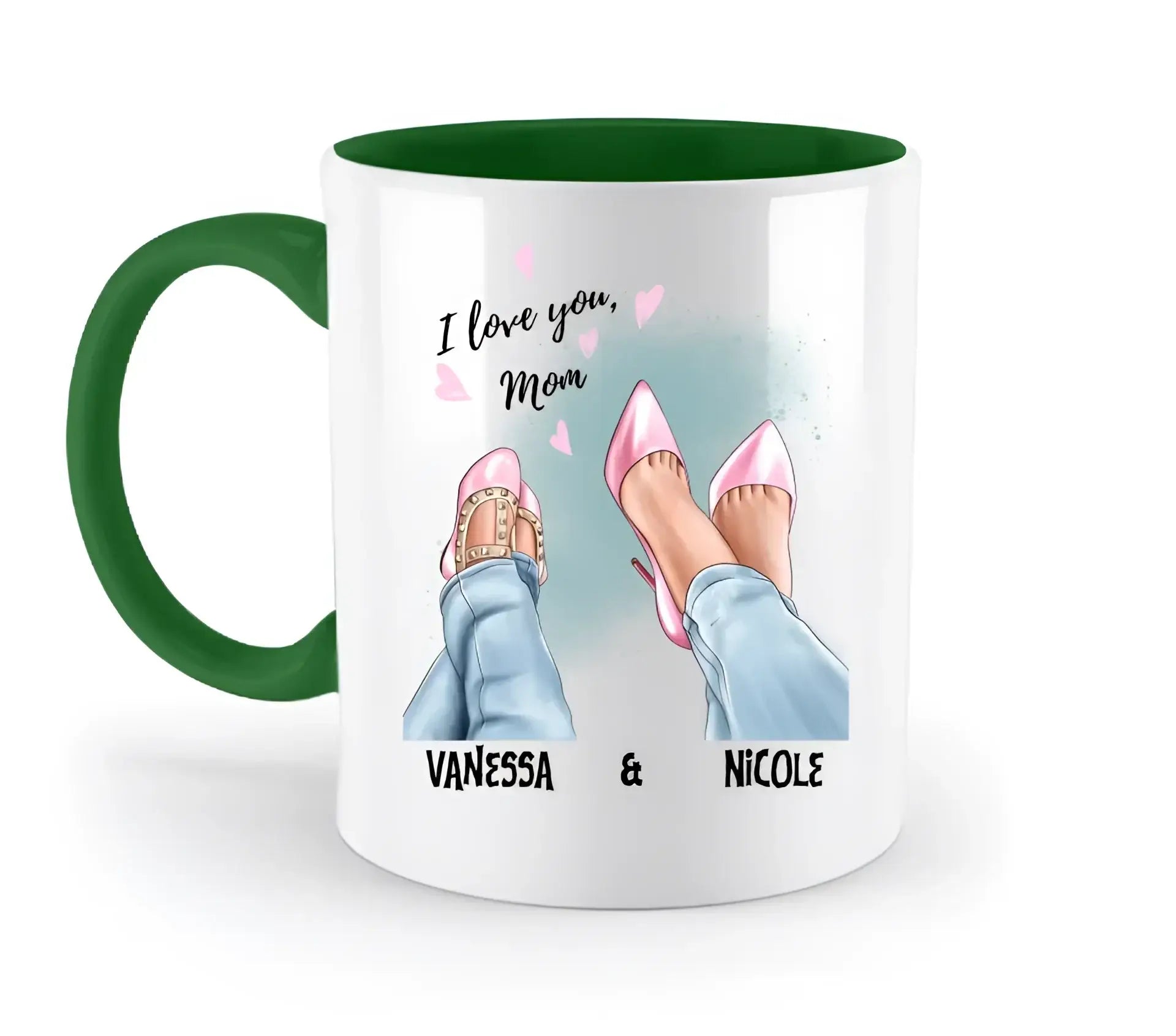 Tochter & Mutter • Schuhe • Beste Mama • zweifarbige Tasse • Exklusivdesign • personalisiert - zweifarbige Tasse