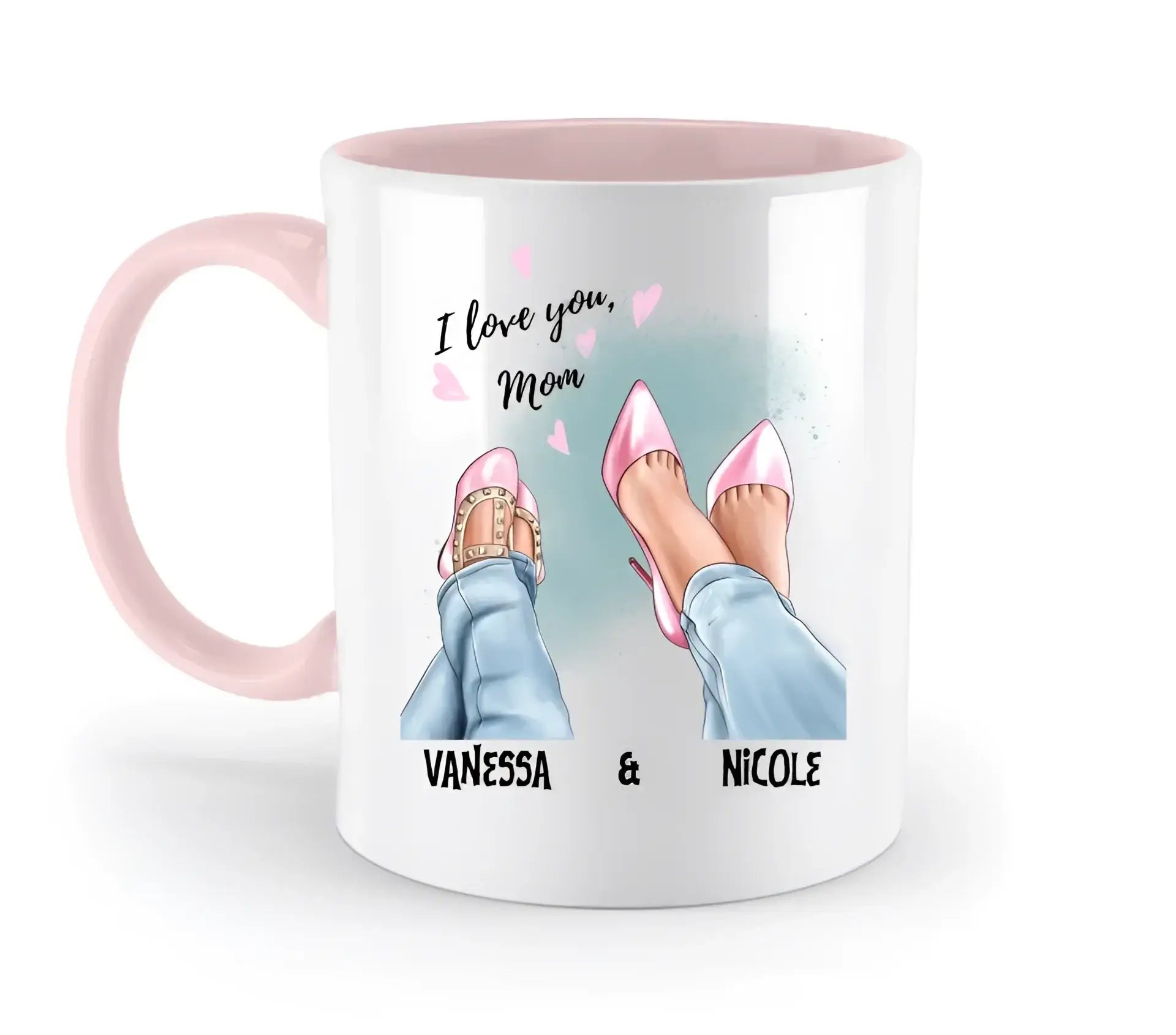 Tochter & Mutter • Schuhe • Beste Mama • zweifarbige Tasse • Exklusivdesign • personalisiert - zweifarbige Tasse