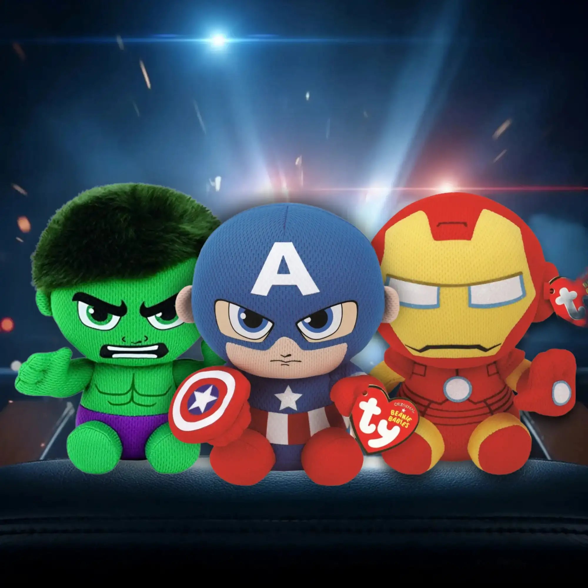 Ty marvel hulk plüschfigur 15 cm weich und knuddelig mit avengers hulk captain america und iron man in ikonischen kostümen