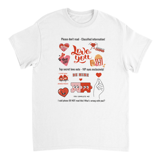 Valentines Love, personalisierbar: Schweres günstiges Unisex T-Shirt mit Rundhalsausschnitt - HalloGeschenk.de #geschenkideen# #personalisiert# #geschenk#