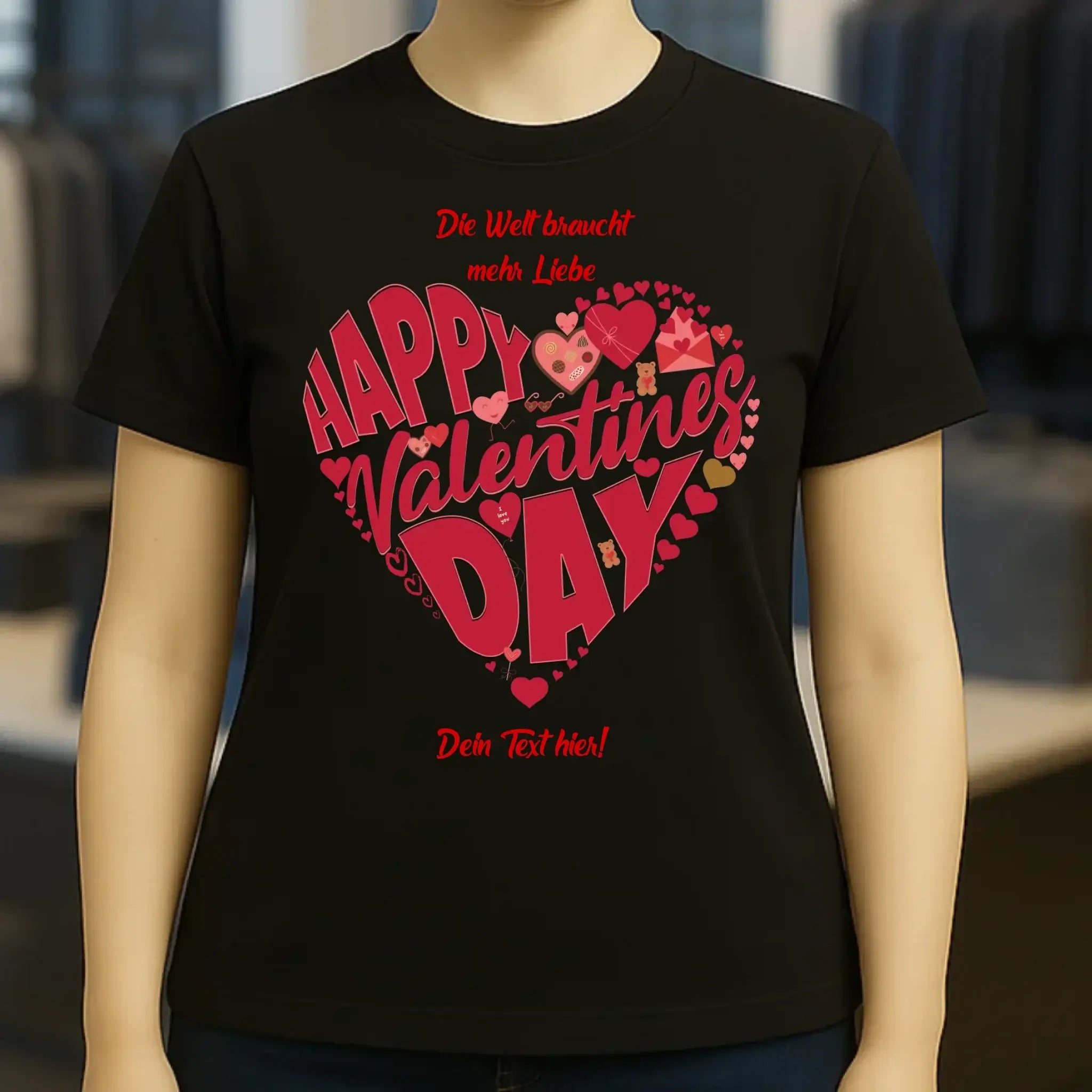 Valentinstag • Herz • Ladies Premium T-Shirt XS-2XL aus Bio-Baumwolle für Damen • Exklusivdesign • personalisiert