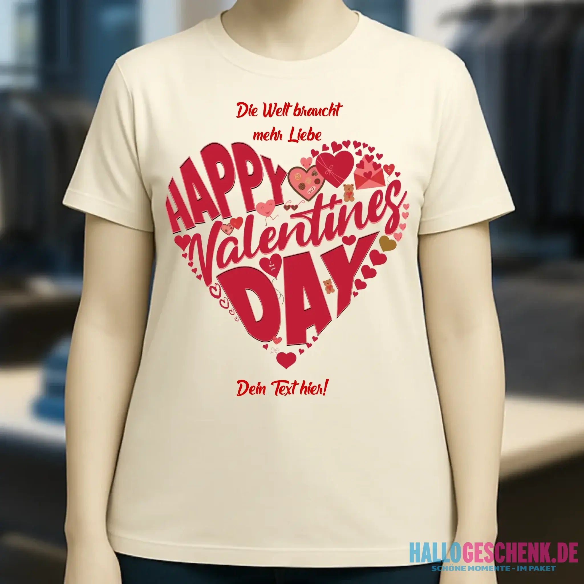 Valentinstag • Herz • Ladies Premium T-Shirt XS-2XL aus Bio-Baumwolle für Damen • Exklusivdesign • personalisiert