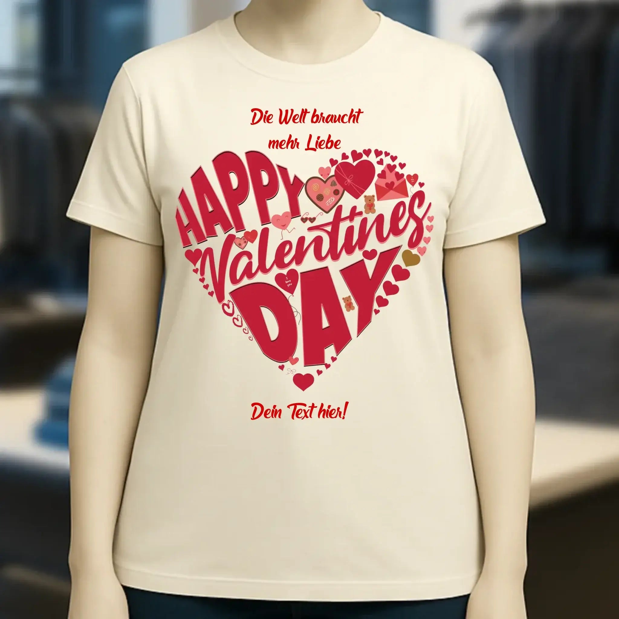 Valentinstag • Herz • Ladies Premium T-Shirt XS-2XL aus Bio-Baumwolle für Damen • Exklusivdesign • personalisiert