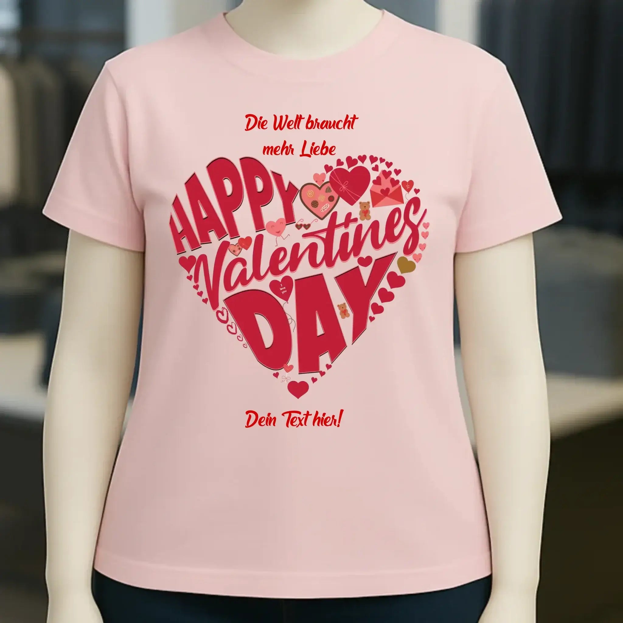 Valentinstag • Herz • Ladies Premium T-Shirt XS-2XL aus Bio-Baumwolle für Damen • Exklusivdesign • personalisiert