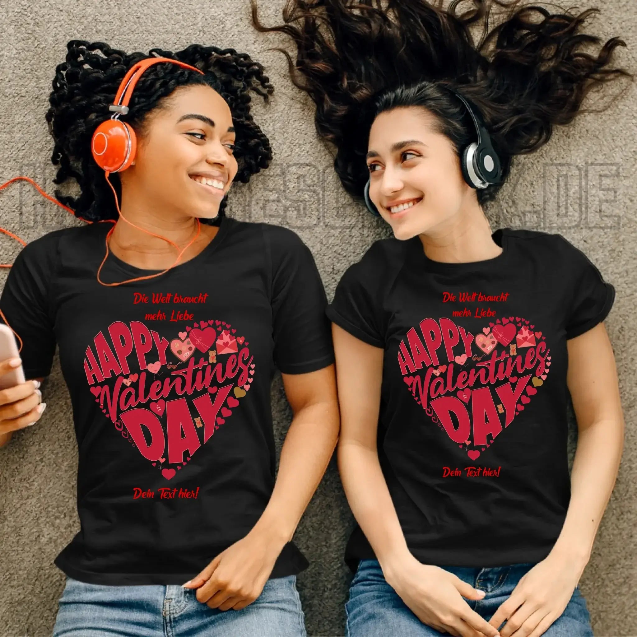 Valentinstag • Herz • Ladies Premium T-Shirt XS-2XL aus Bio-Baumwolle für Damen • Exklusivdesign • personalisiert