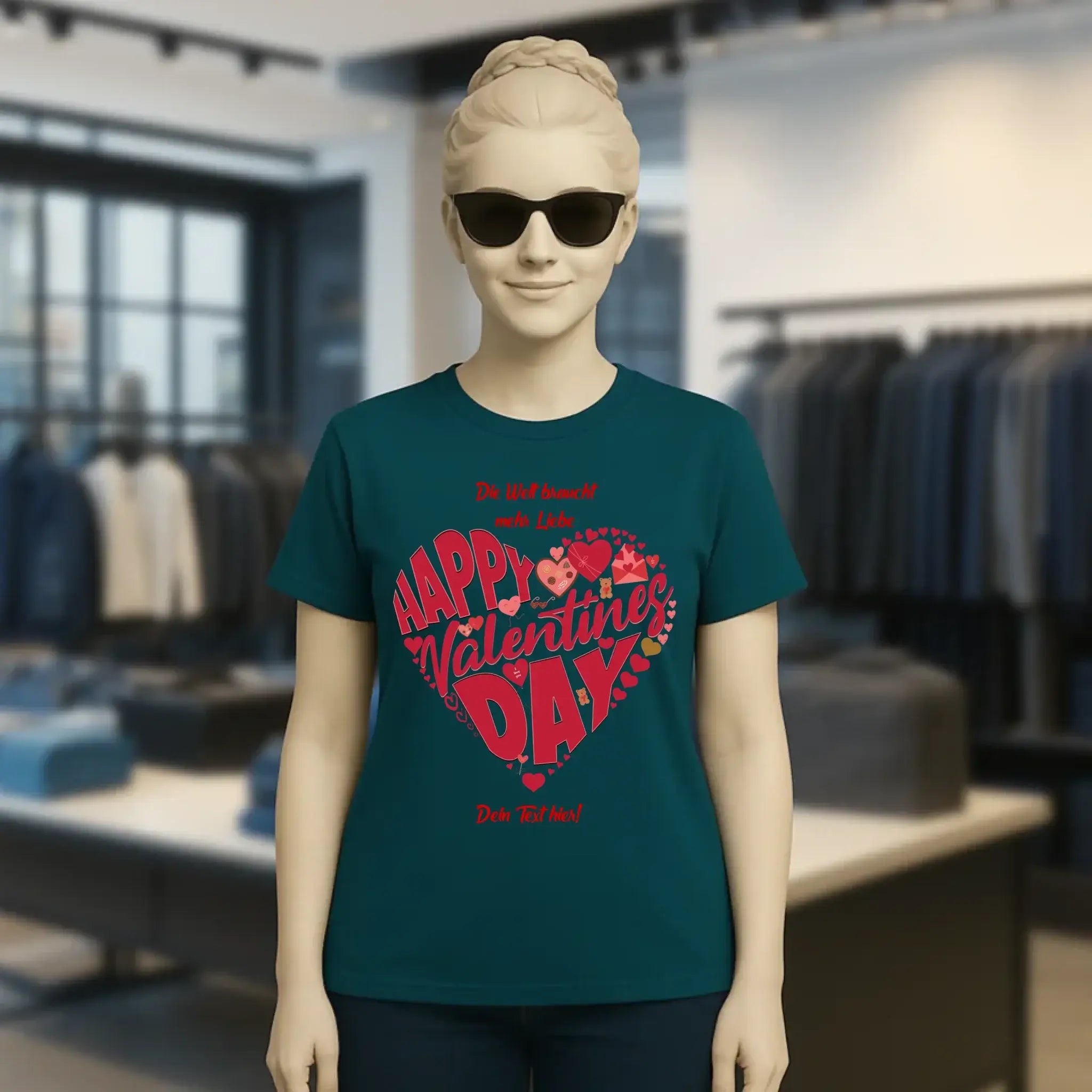 Valentinstag • Herz • Ladies Premium T-Shirt XS-2XL aus Bio-Baumwolle für Damen • Exklusivdesign • personalisiert