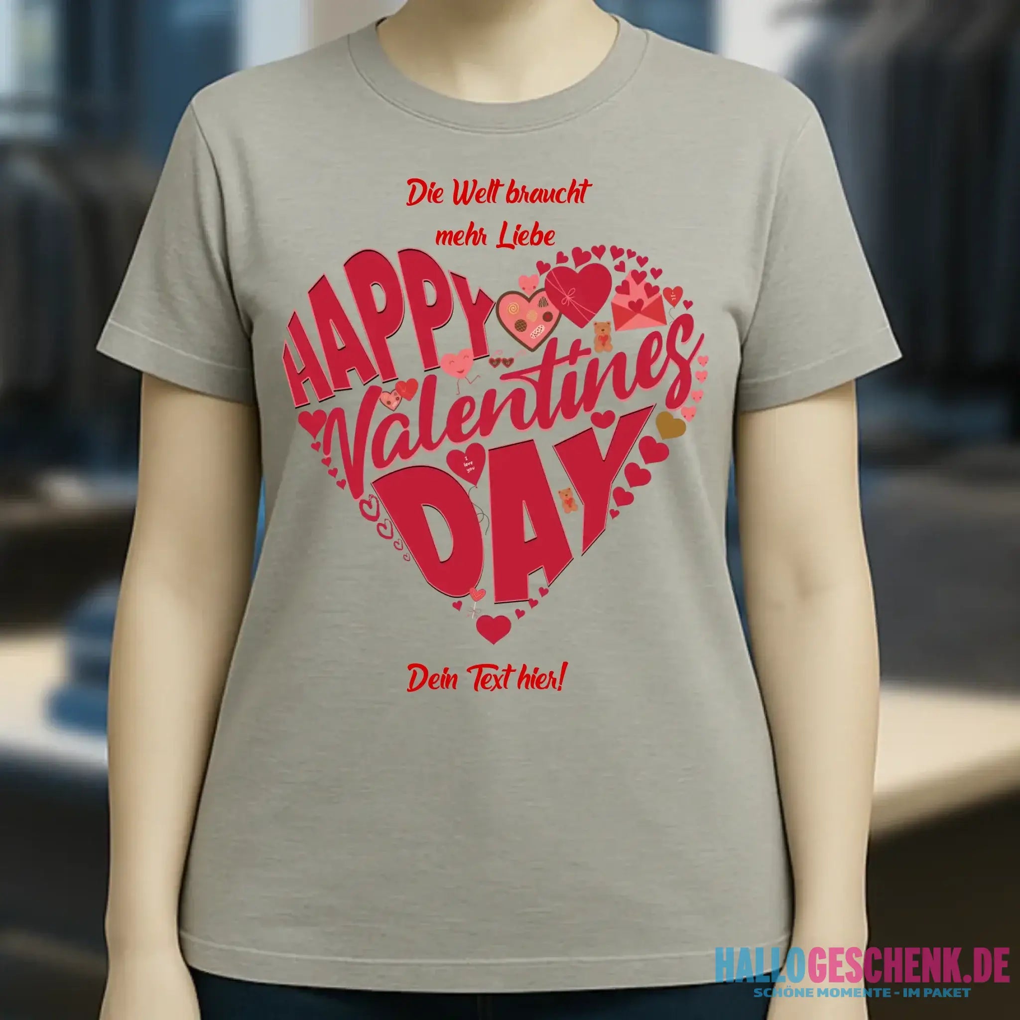 Valentinstag • Herz • Ladies Premium T-Shirt XS-2XL aus Bio-Baumwolle für Damen • Exklusivdesign • personalisiert