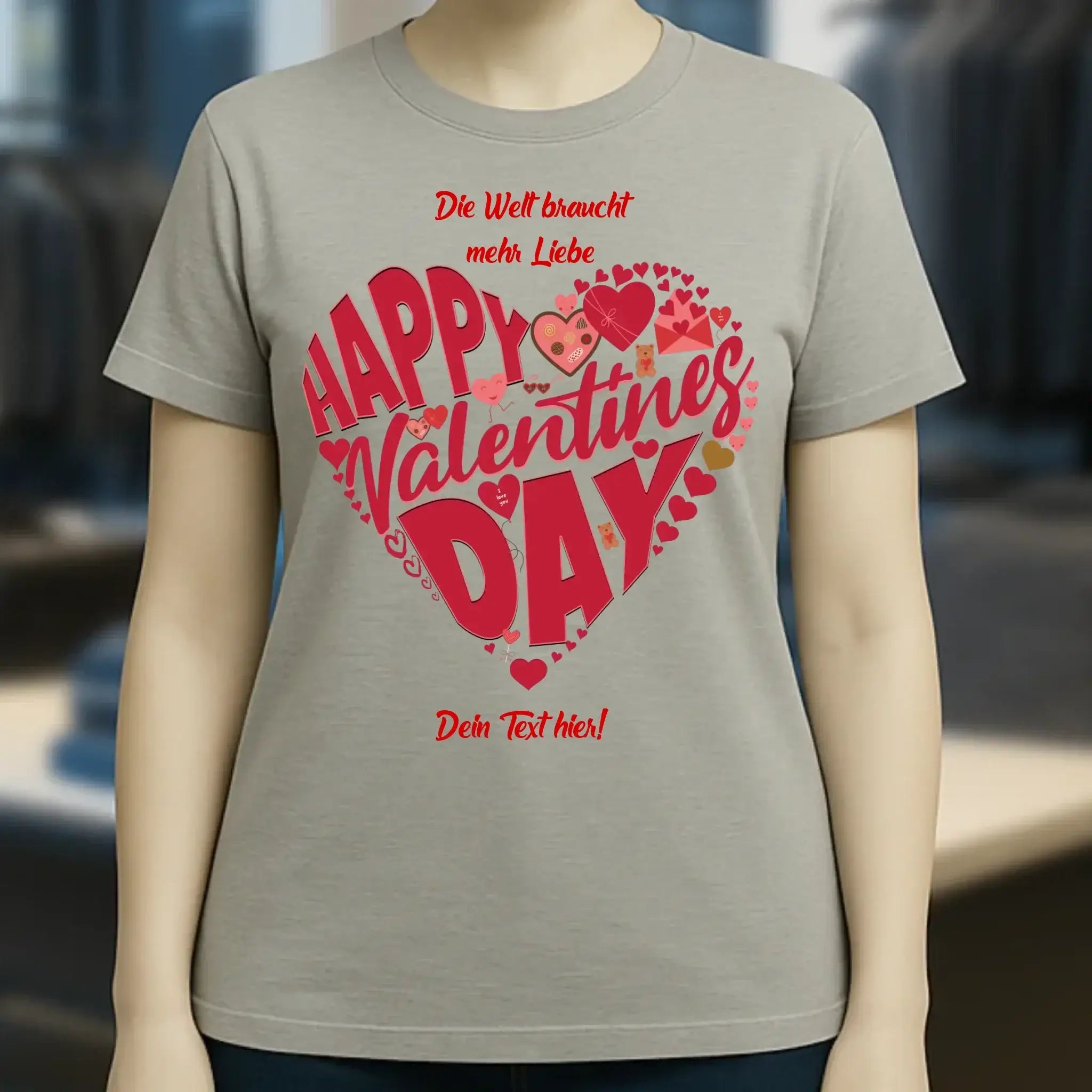Valentinstag • Herz • Ladies Premium T-Shirt XS-2XL aus Bio-Baumwolle für Damen • Exklusivdesign • personalisiert