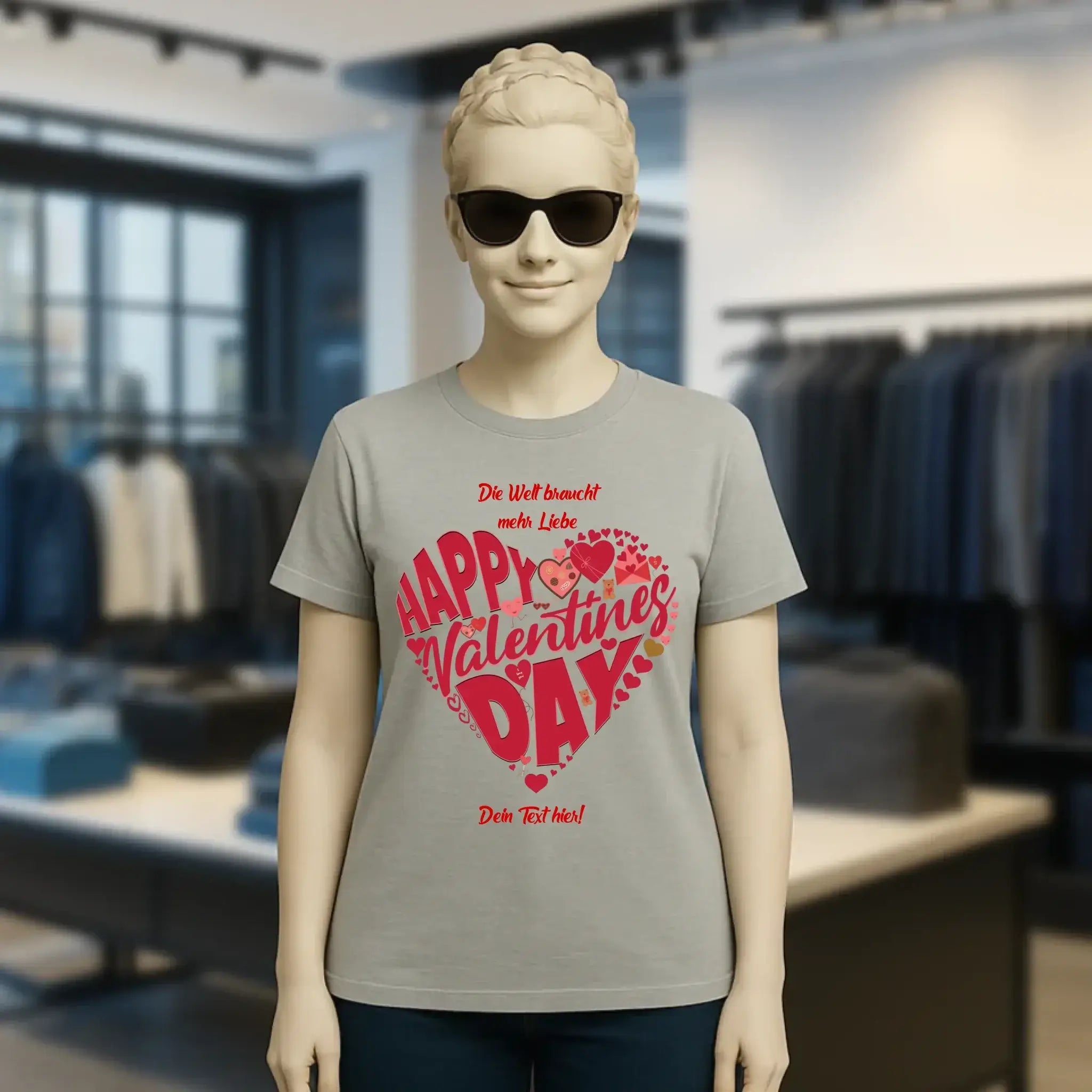Valentinstag • Herz • Ladies Premium T-Shirt XS-2XL aus Bio-Baumwolle für Damen • Exklusivdesign • personalisiert