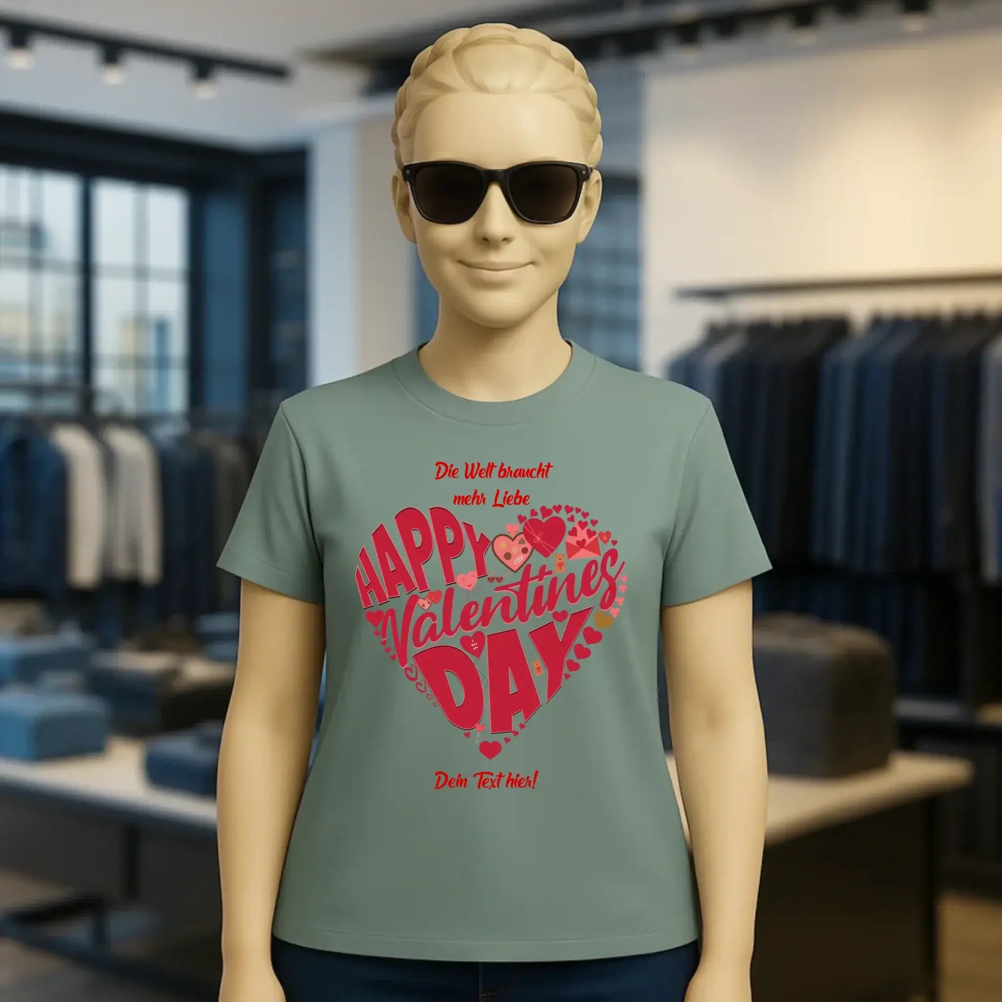 Valentinstag • Herz • Ladies Premium T-Shirt XS-2XL aus Bio-Baumwolle für Damen • Exklusivdesign • personalisiert