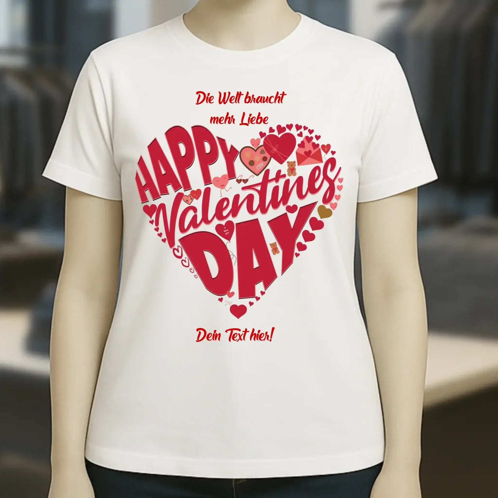 Valentinstag • Herz • Ladies Premium T-Shirt XS-2XL aus Bio-Baumwolle für Damen • Exklusivdesign • personalisiert
