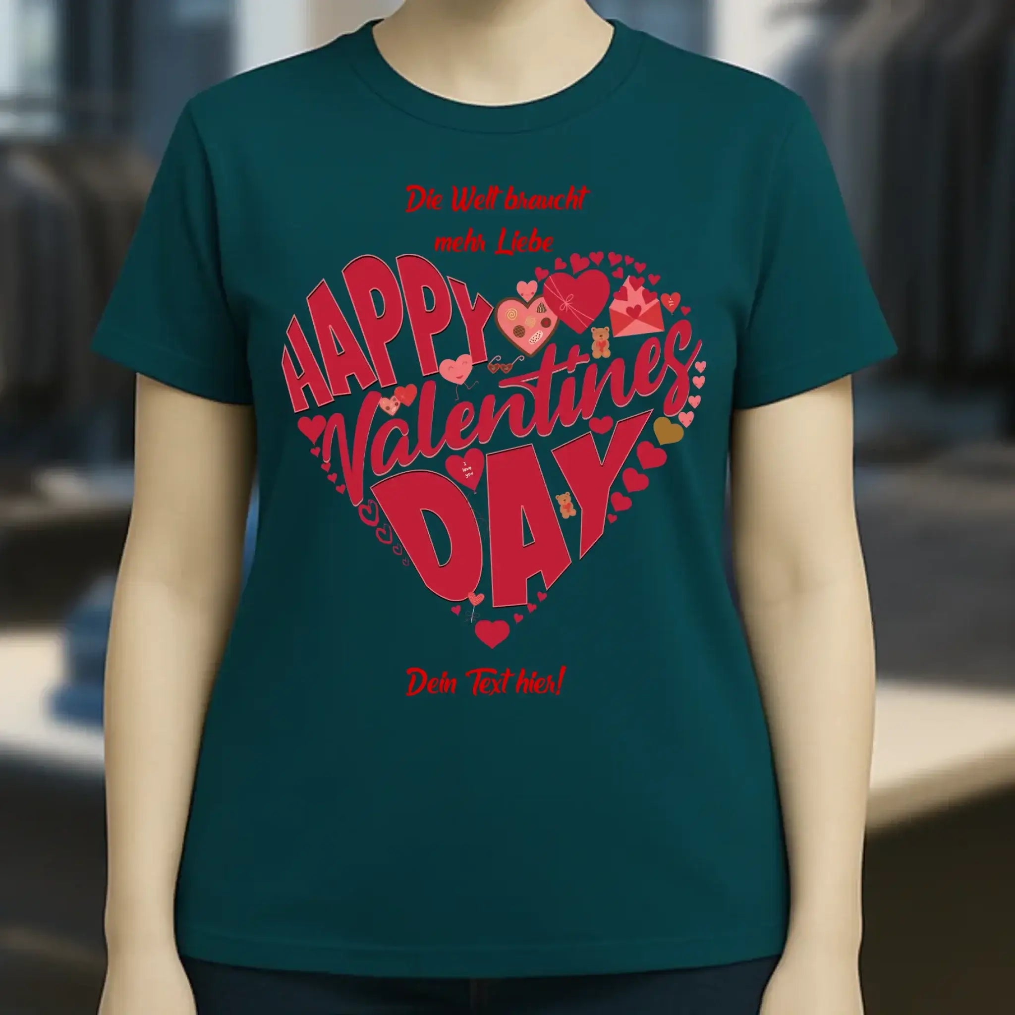 Valentinstag • Herz • Ladies Premium T-Shirt XS-2XL aus Bio-Baumwolle für Damen • Exklusivdesign • personalisiert