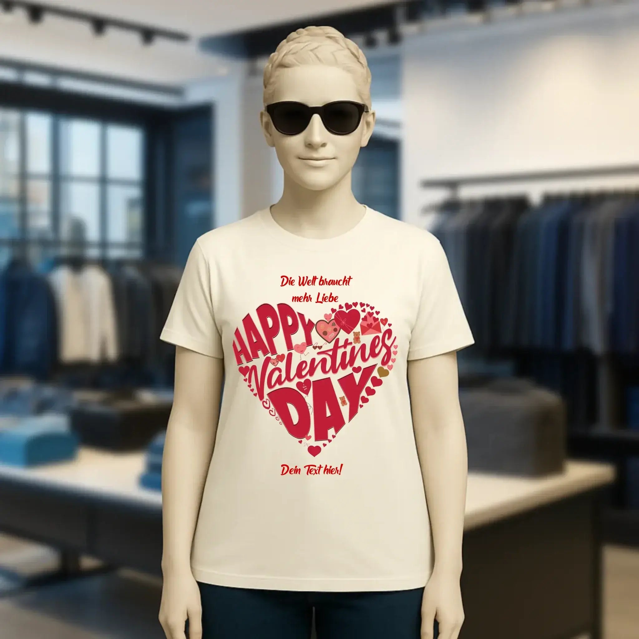 Valentinstag • Herz • Ladies Premium T-Shirt XS-2XL aus Bio-Baumwolle für Damen • Exklusivdesign • personalisiert