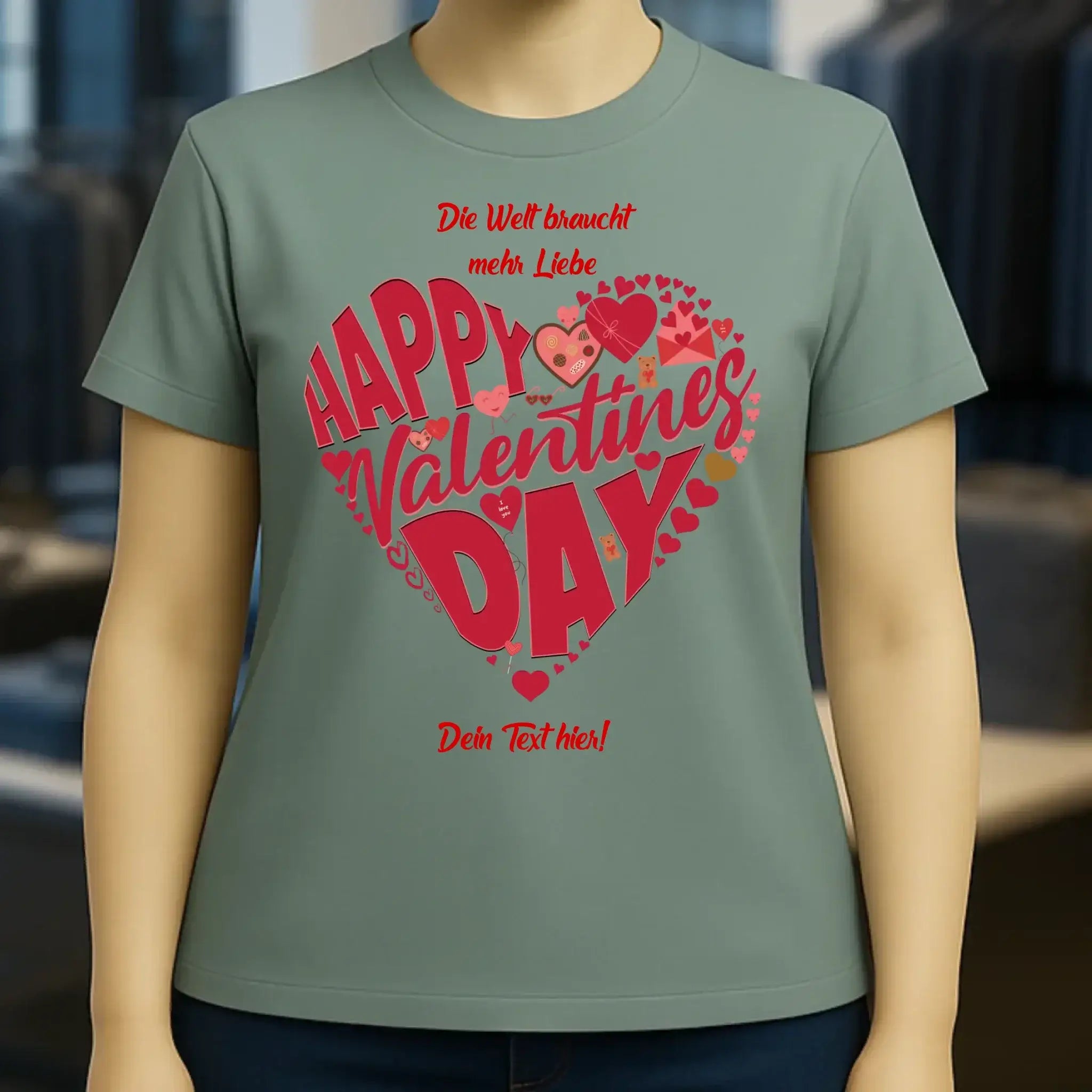 Valentinstag • Herz • Ladies Premium T-Shirt XS-2XL aus Bio-Baumwolle für Damen • Exklusivdesign • personalisiert