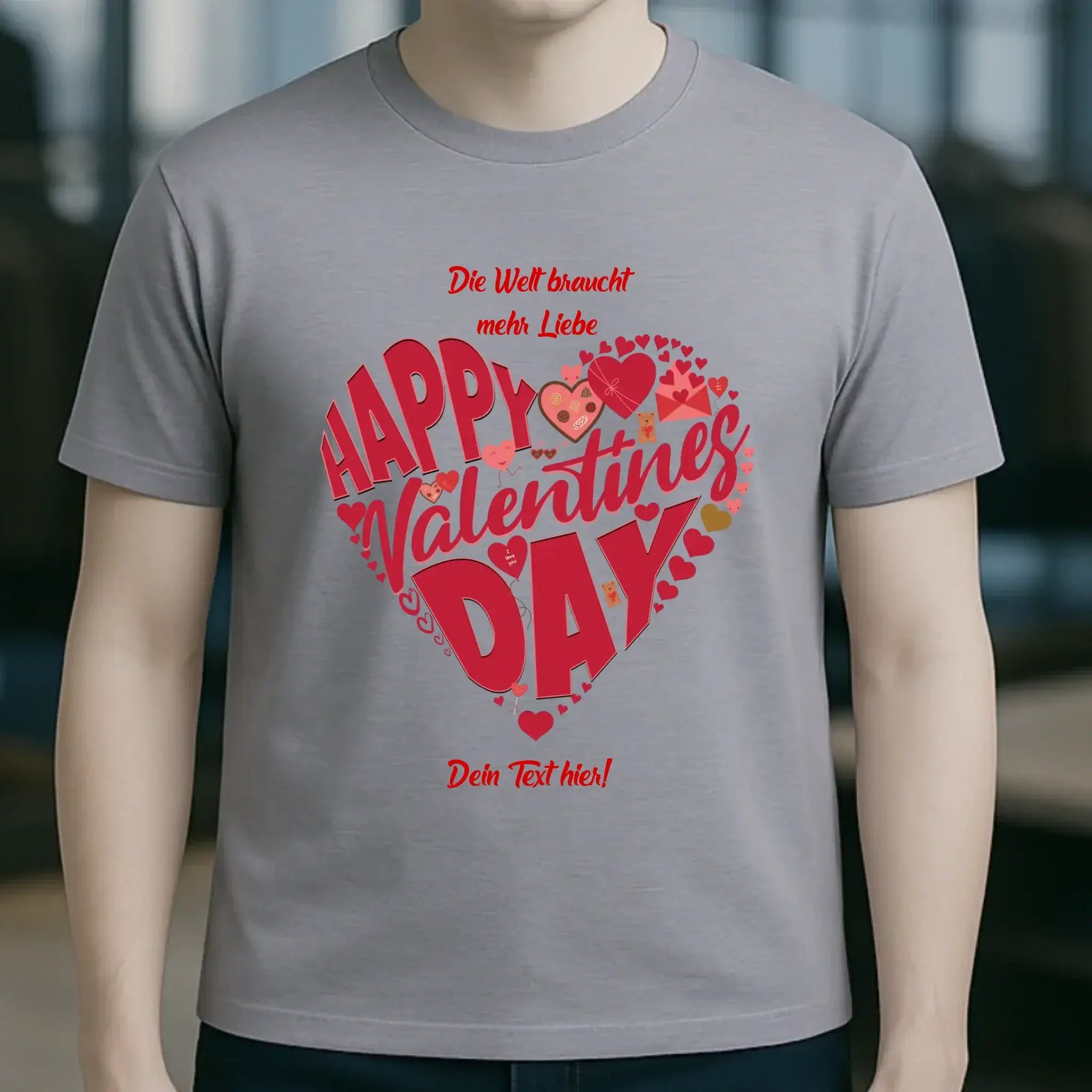 Valentinstag • Herz • Unisex Premium T-Shirt XS-5XL aus Bio-Baumwolle für Damen & Herren • Exklusivdesign • personalisiert