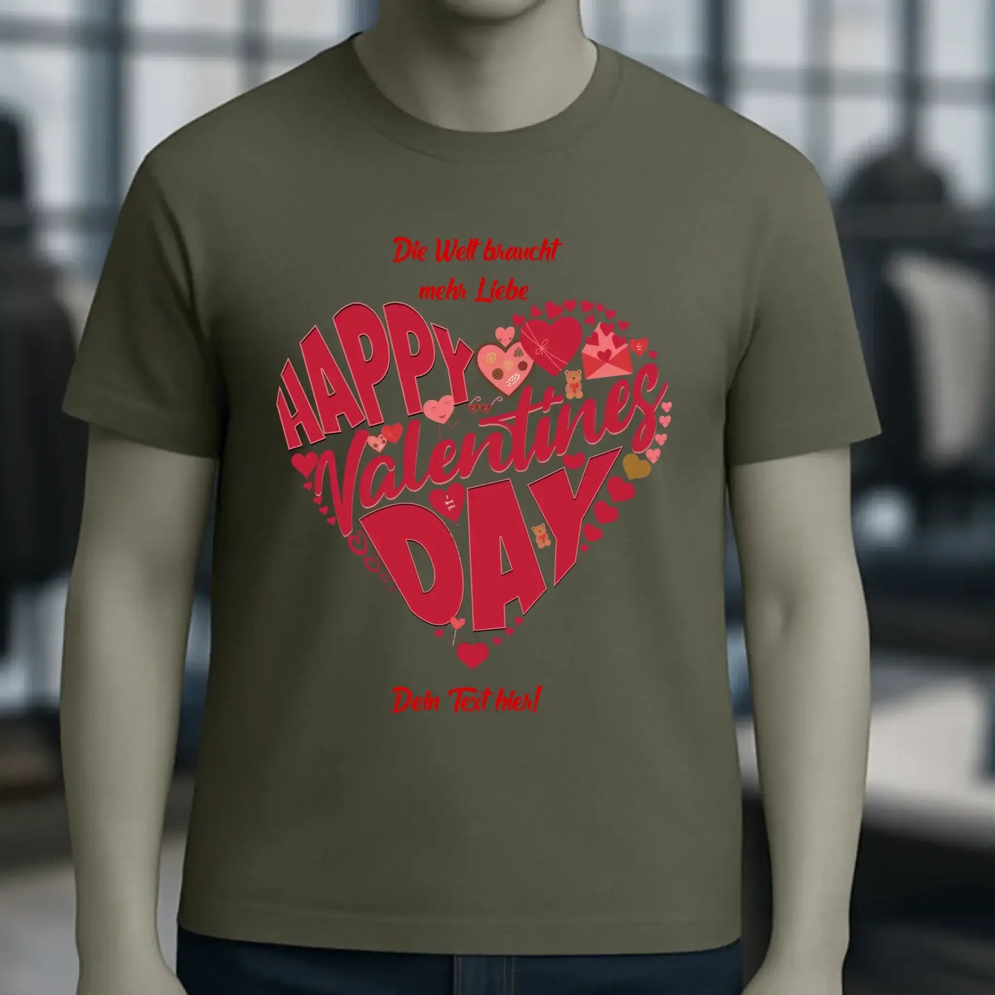 Valentinstag • Herz • Unisex Premium T-Shirt XS-5XL aus Bio-Baumwolle für Damen & Herren • Exklusivdesign • personalisiert