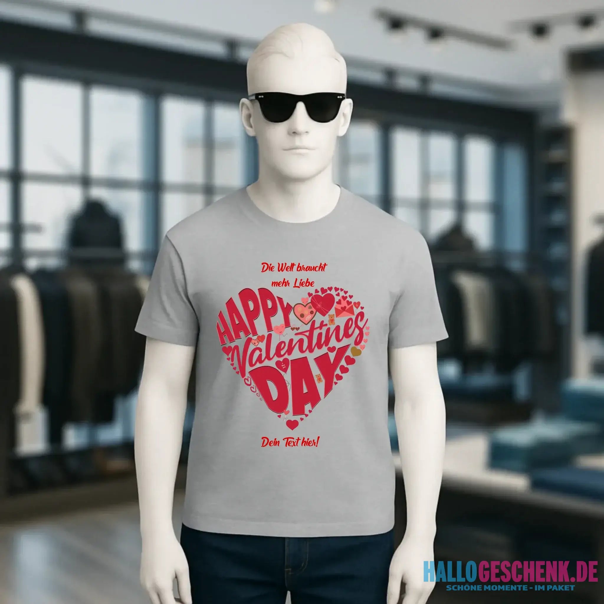 Valentinstag • Herz • Unisex Premium T-Shirt XS-5XL aus Bio-Baumwolle für Damen & Herren • Exklusivdesign • personalisiert