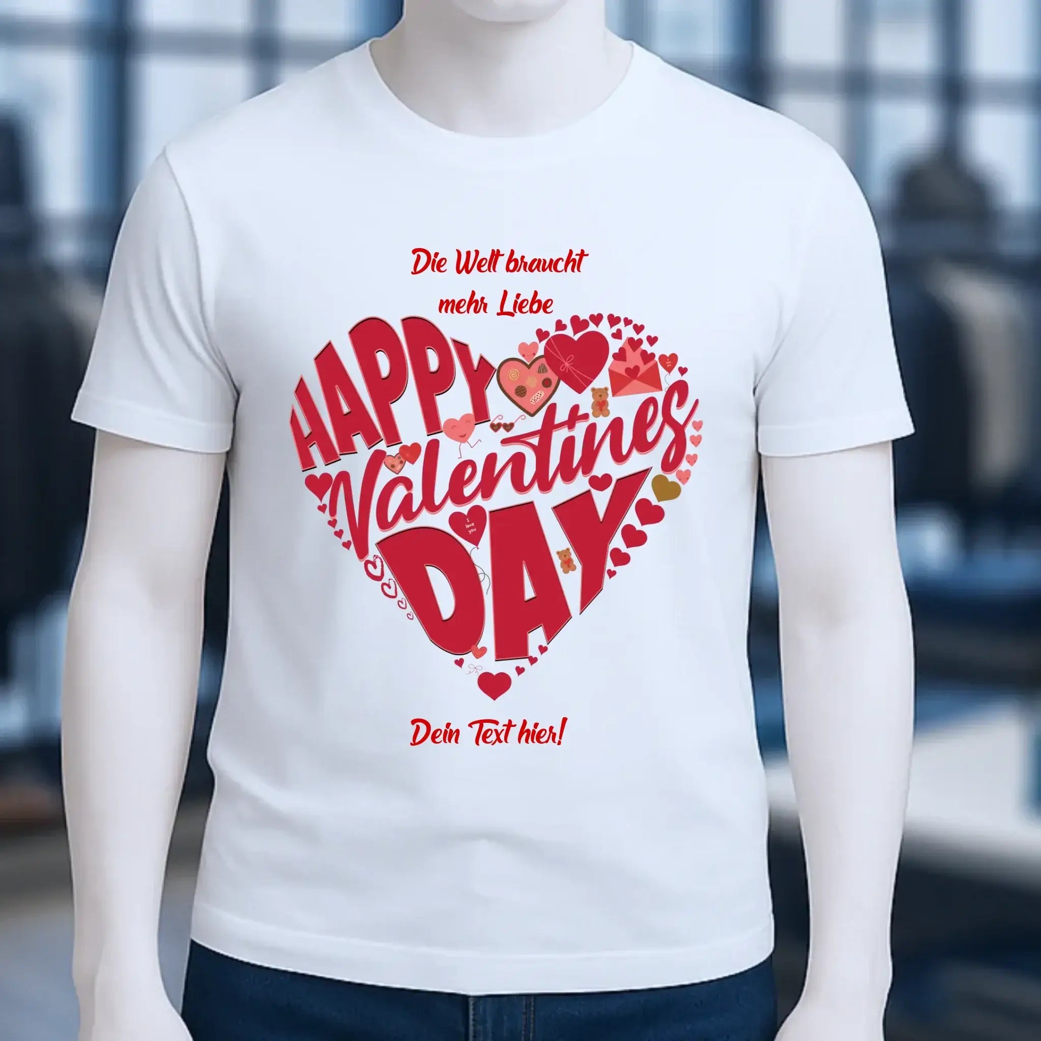 Valentinstag • Herz • Unisex Premium T-Shirt XS-5XL aus Bio-Baumwolle für Damen & Herren • Exklusivdesign • personalisiert