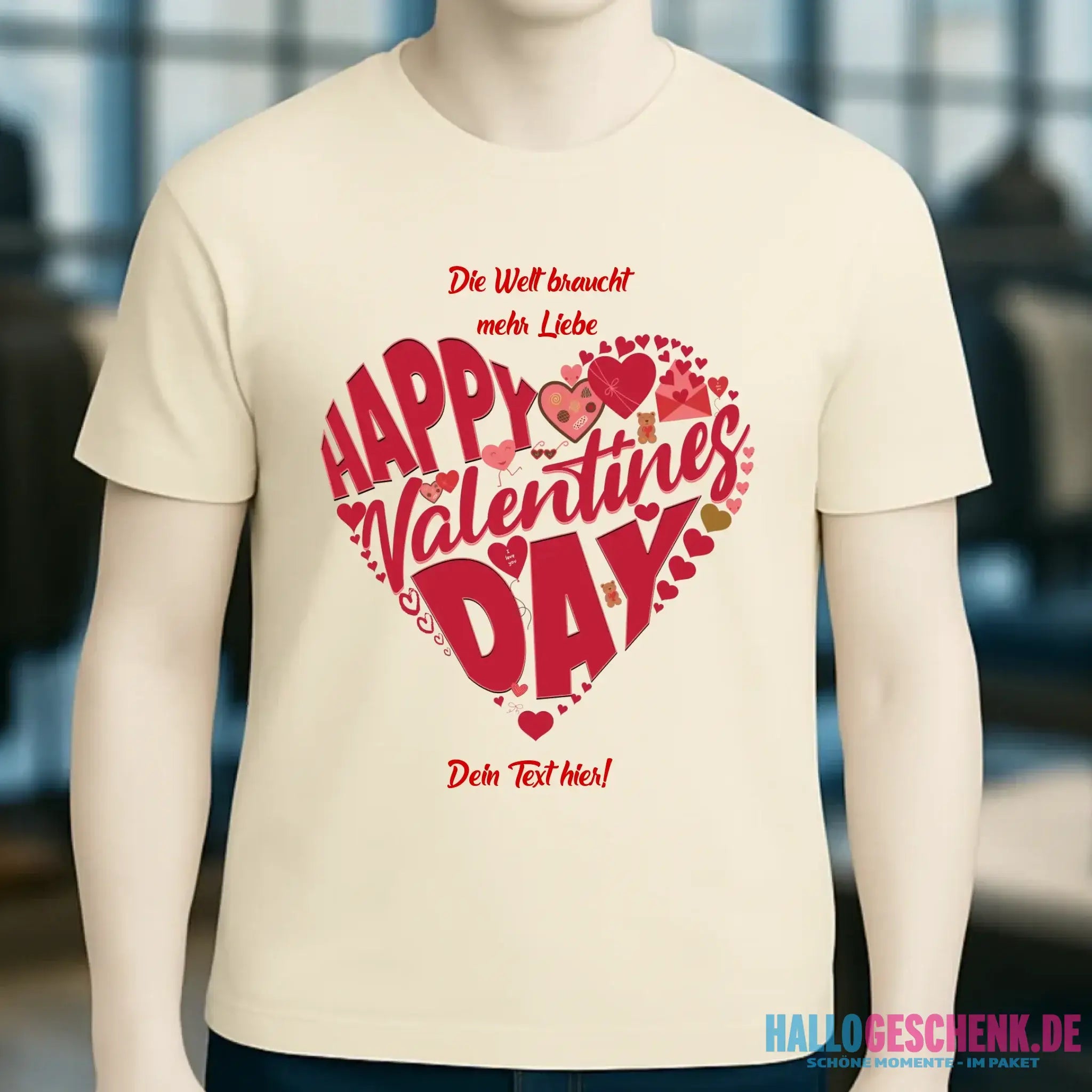 Valentinstag • Herz • Unisex Premium T-Shirt XS-5XL aus Bio-Baumwolle für Damen & Herren • Exklusivdesign • personalisiert