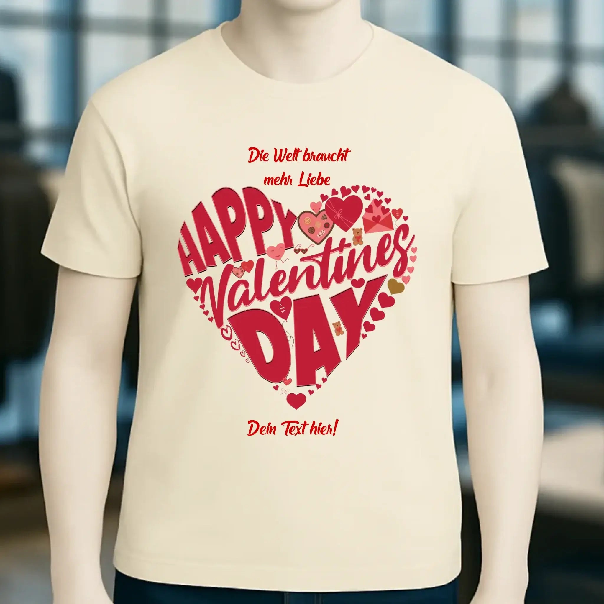 Valentinstag • Herz • Unisex Premium T-Shirt XS-5XL aus Bio-Baumwolle für Damen & Herren • Exklusivdesign • personalisiert