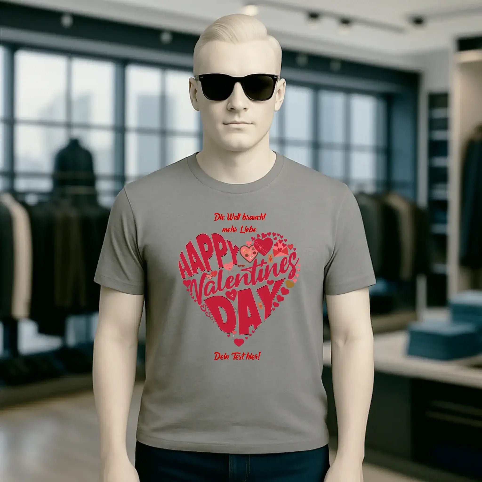 Valentinstag • Herz • Unisex Premium T-Shirt XS-5XL aus Bio-Baumwolle für Damen & Herren • Exklusivdesign • personalisiert