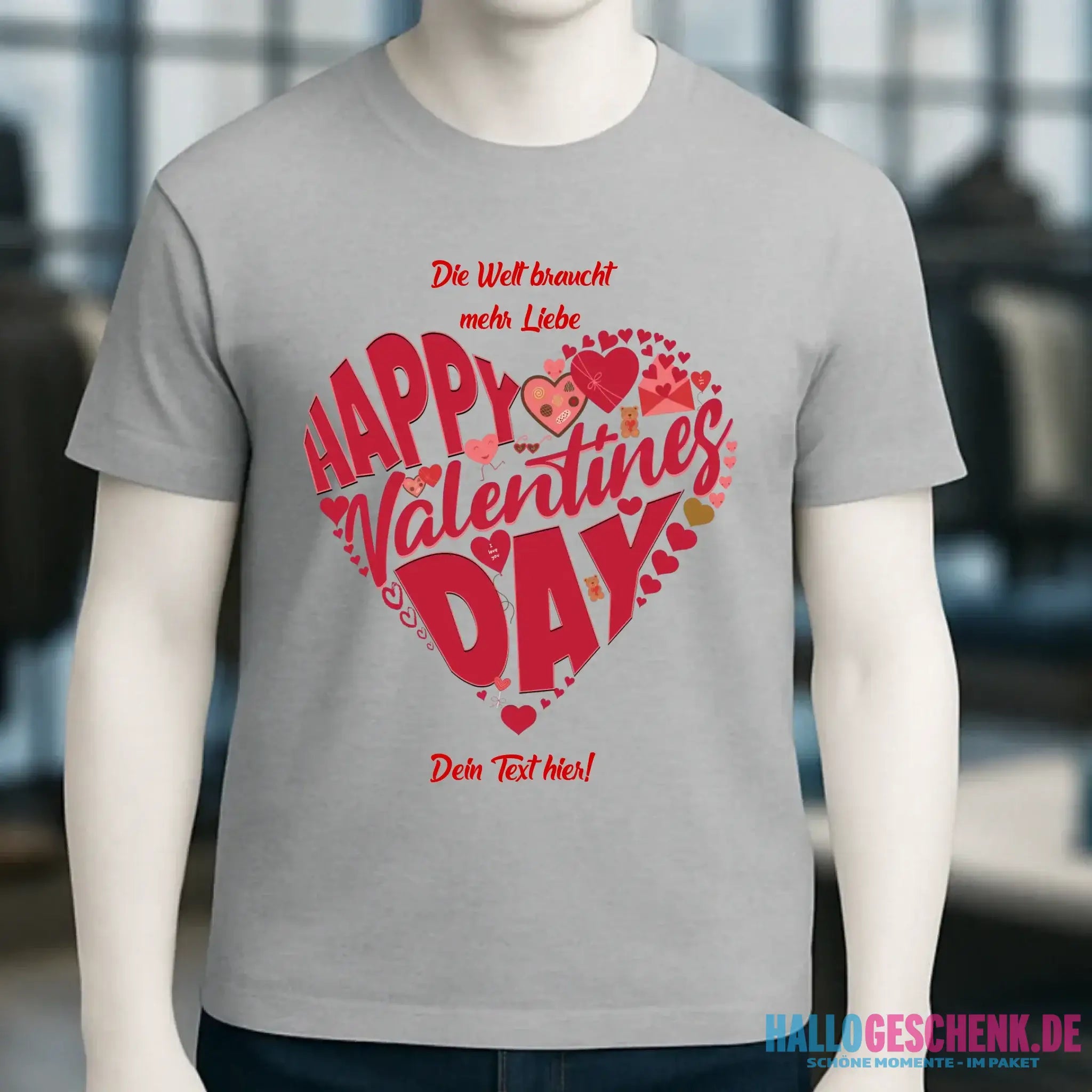 Valentinstag • Herz • Unisex Premium T-Shirt XS-5XL aus Bio-Baumwolle für Damen & Herren • Exklusivdesign • personalisiert