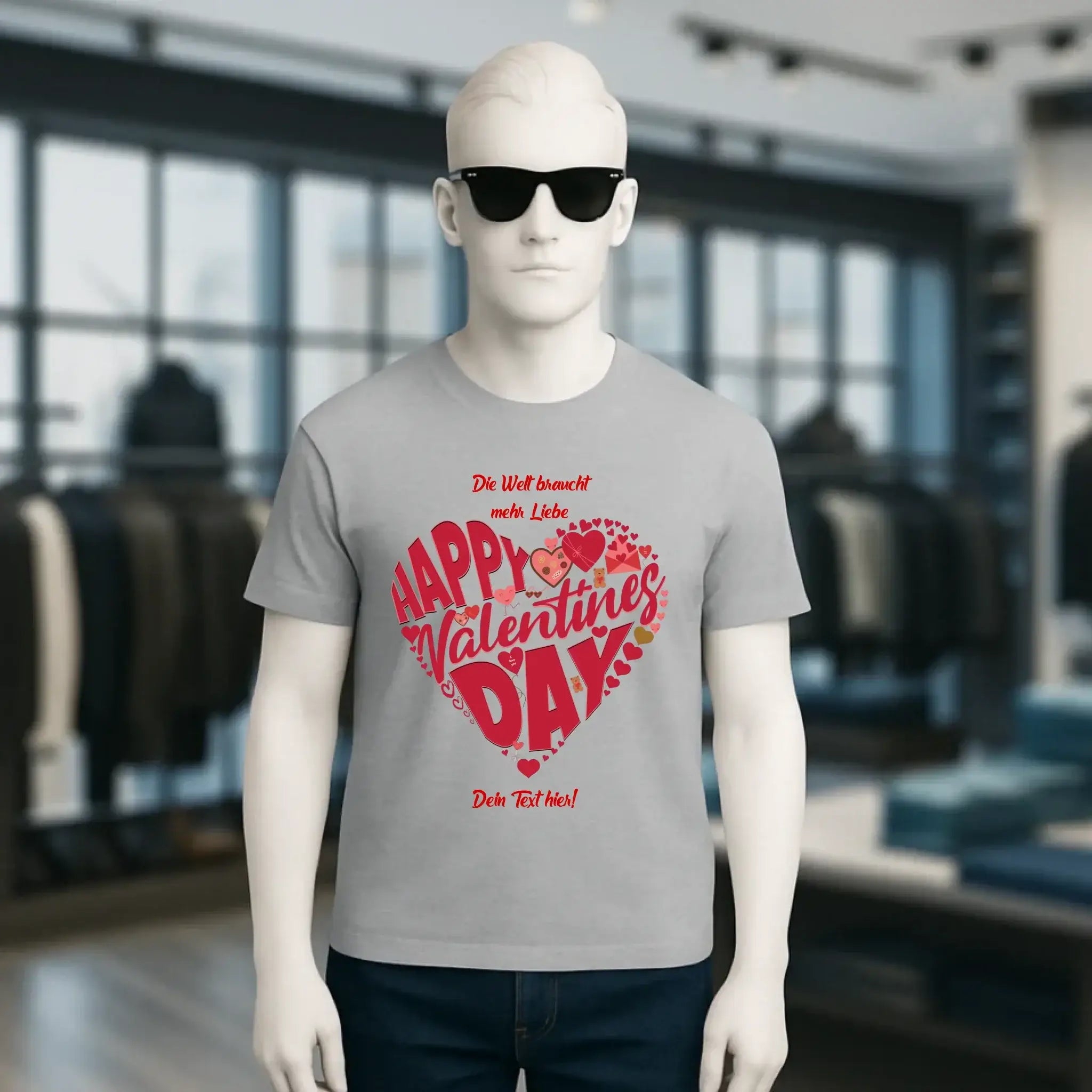 Valentinstag • Herz • Unisex Premium T-Shirt XS-5XL aus Bio-Baumwolle für Damen & Herren • Exklusivdesign • personalisiert