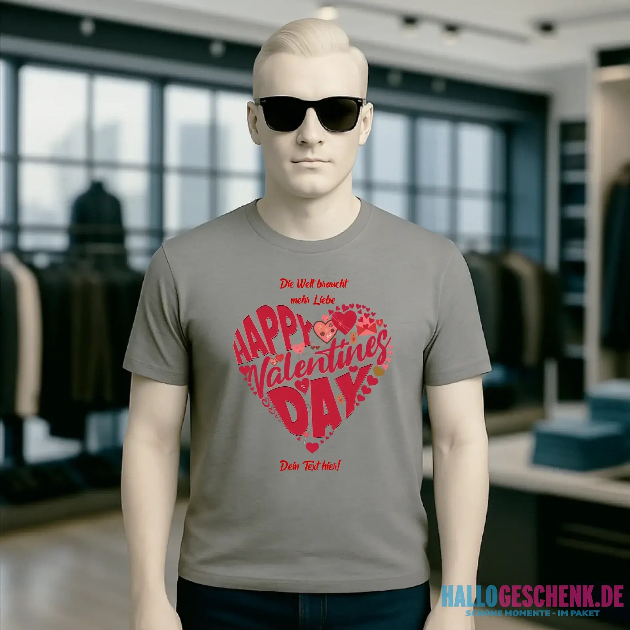 Valentinstag • Herz • Unisex Premium T-Shirt XS-5XL aus Bio-Baumwolle für Damen & Herren • Exklusivdesign • personalisiert