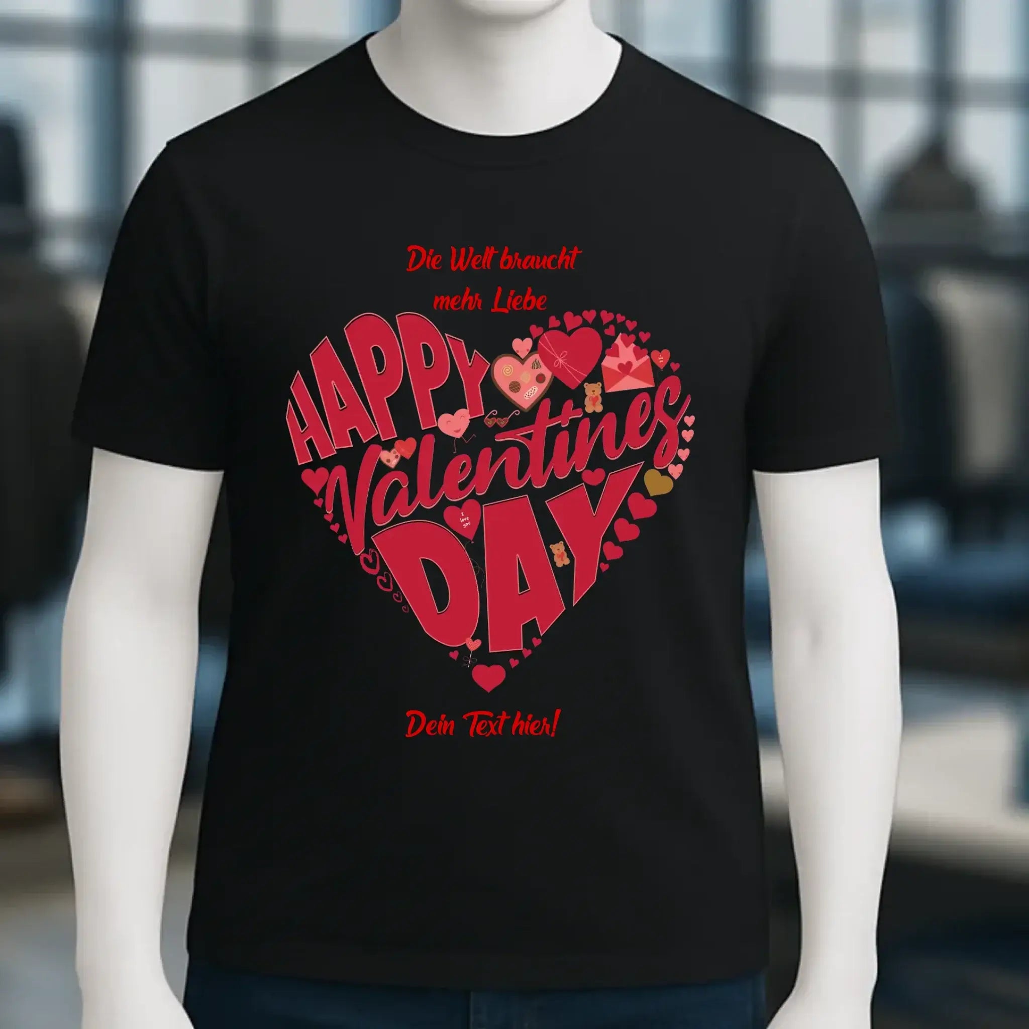 Valentinstag • Herz • Unisex Premium T-Shirt XS-5XL aus Bio-Baumwolle für Damen & Herren • Exklusivdesign • personalisiert