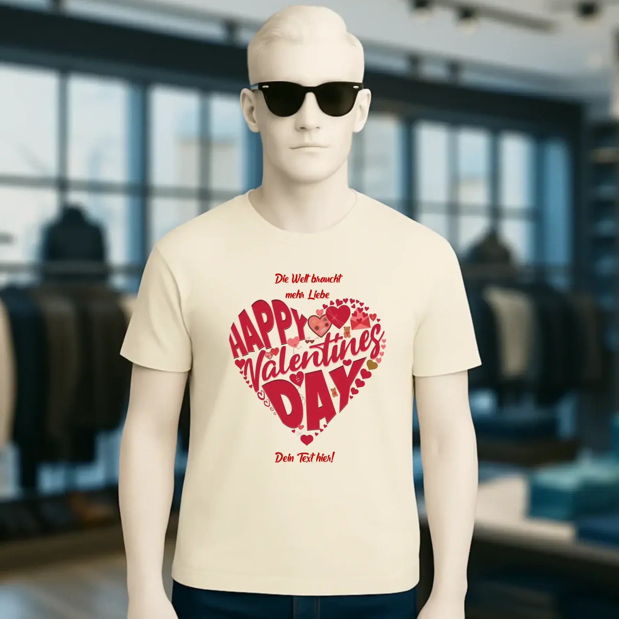 Valentinstag • Herz • Unisex Premium T-Shirt XS-5XL aus Bio-Baumwolle für Damen & Herren • Exklusivdesign • personalisiert