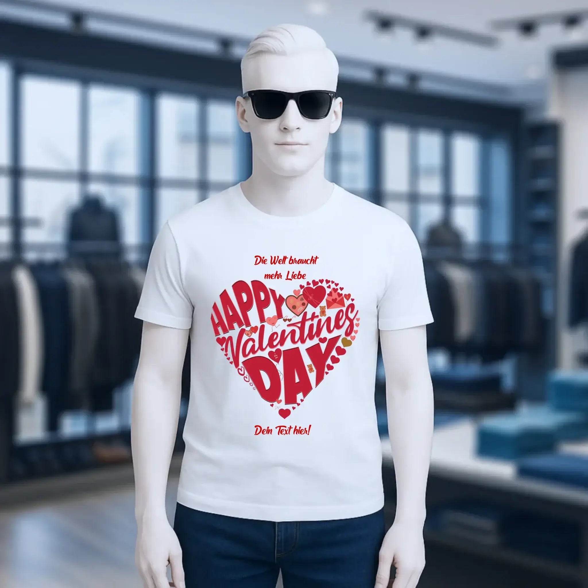 Valentinstag • Herz • Unisex Premium T-Shirt XS-5XL aus Bio-Baumwolle für Damen & Herren • Exklusivdesign • personalisiert