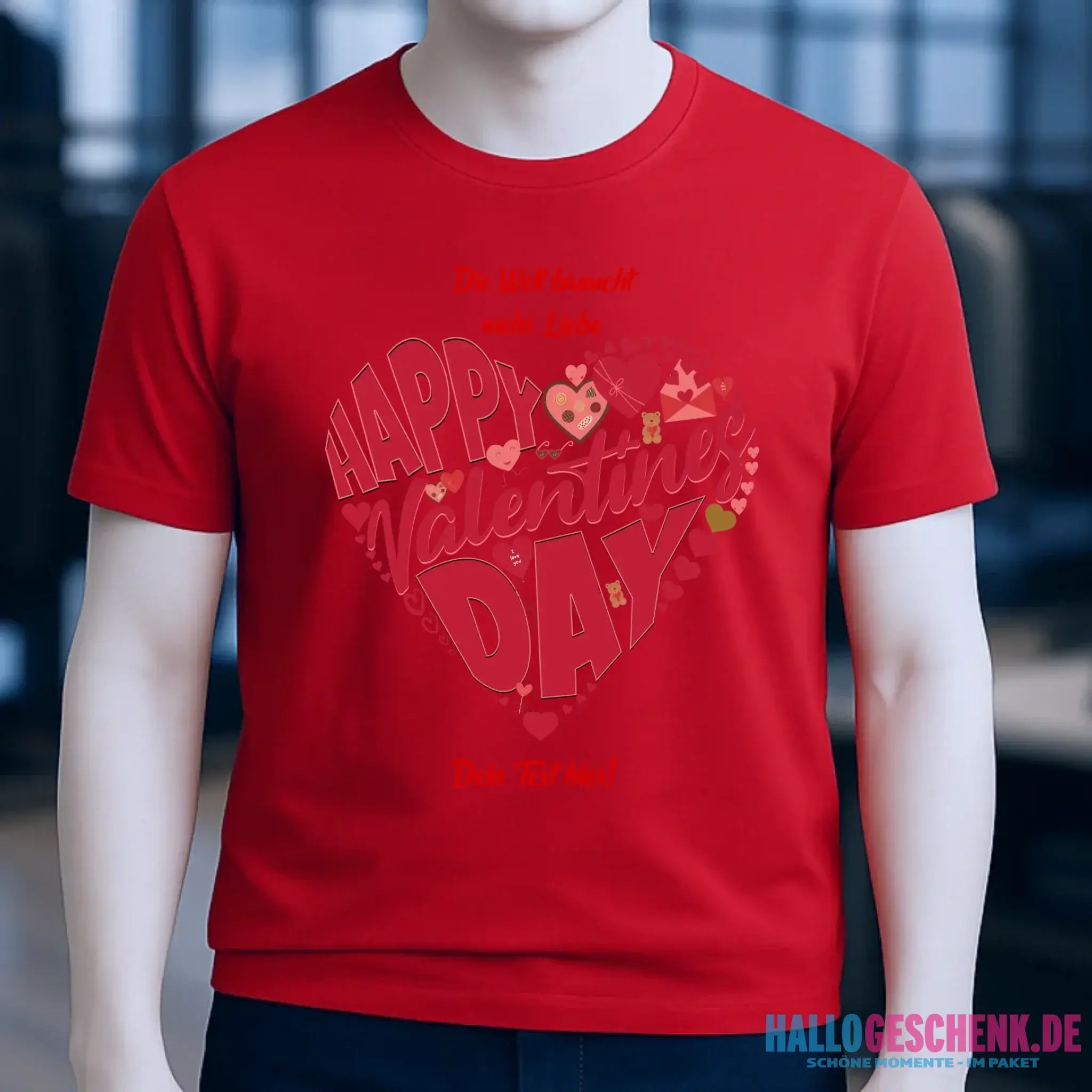 Valentinstag • Herz • Unisex Premium T-Shirt XS-5XL aus Bio-Baumwolle für Damen & Herren • Exklusivdesign • personalisiert
