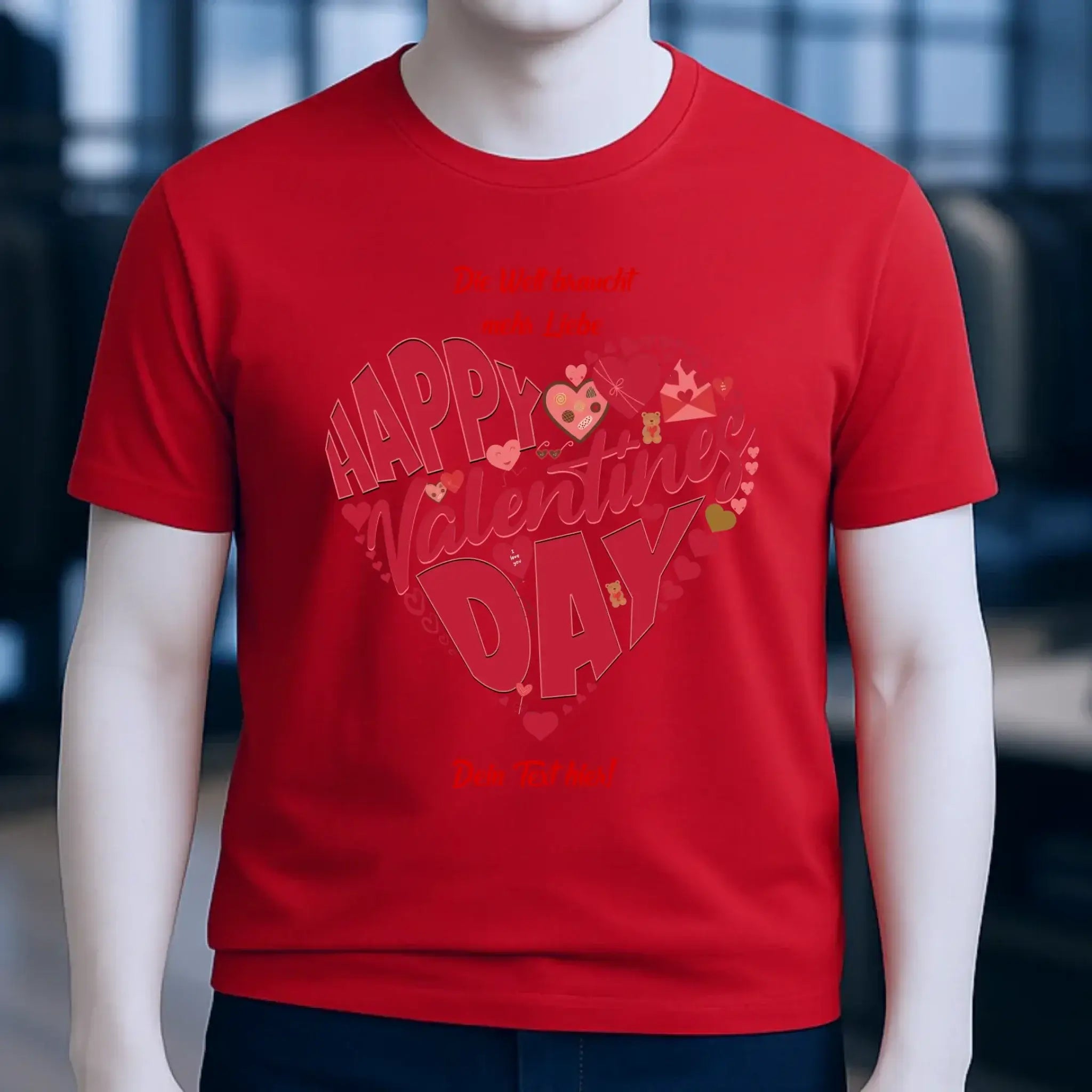 Valentinstag • Herz • Unisex Premium T-Shirt XS-5XL aus Bio-Baumwolle für Damen & Herren • Exklusivdesign • personalisiert