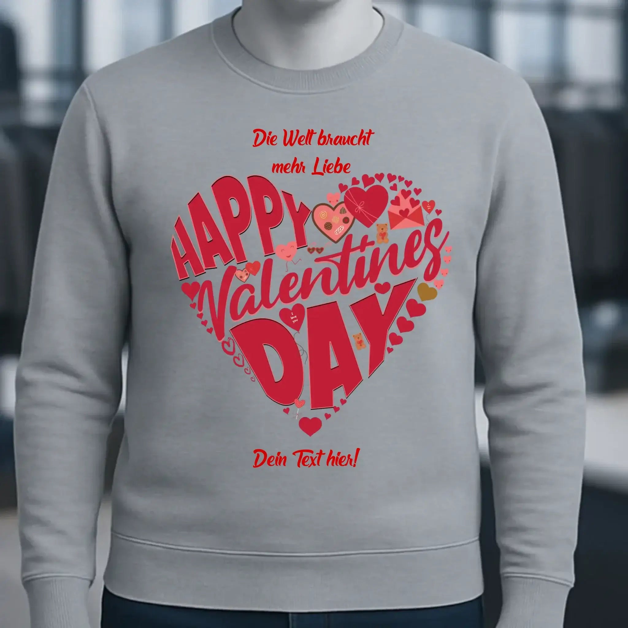 Valentinstag • Herz • Unisex Sweatshirt Bio-Baumwolle in 4 Farben XS-3XL • personalisiert