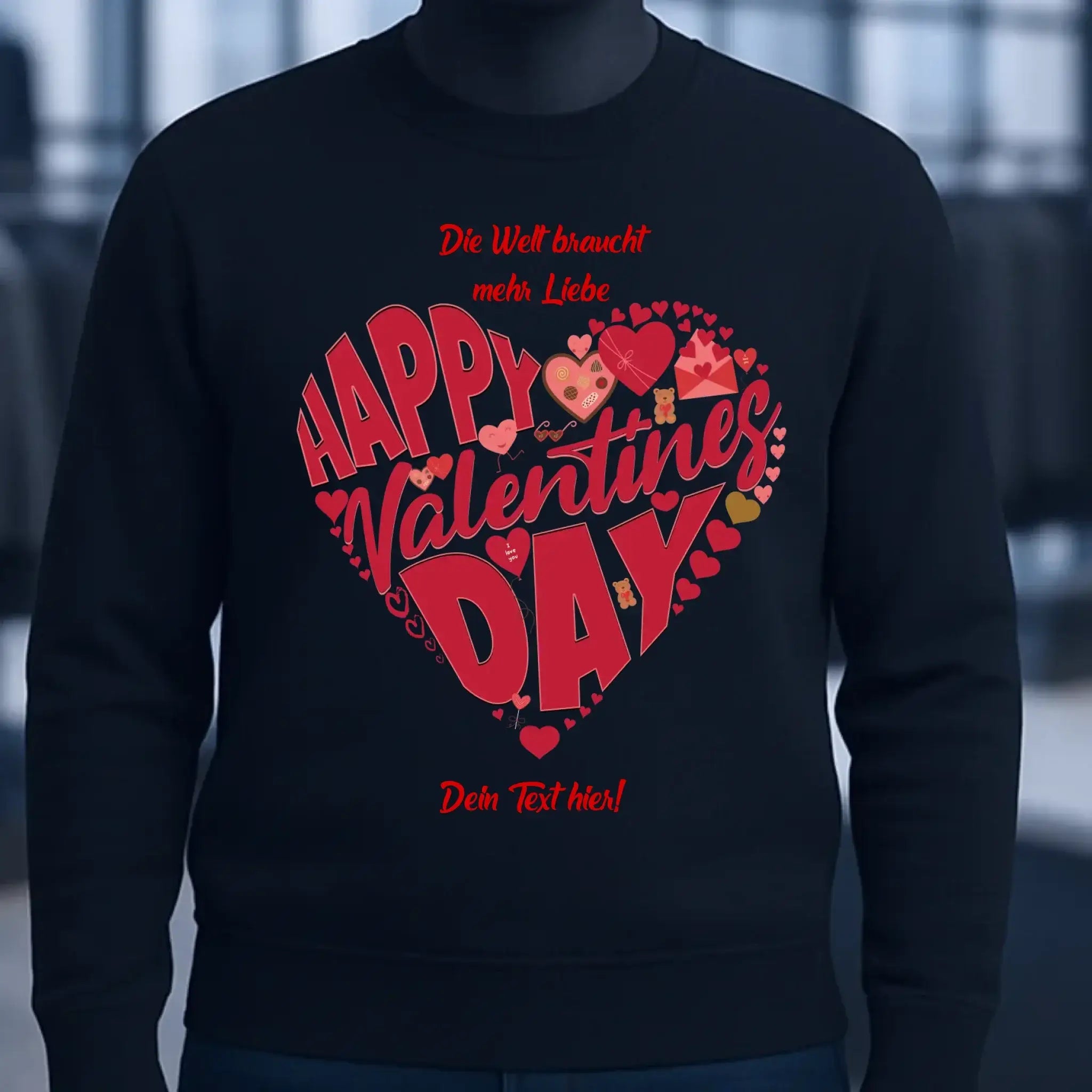 Valentinstag • Herz • Unisex Sweatshirt Bio-Baumwolle in 4 Farben XS-3XL • personalisiert