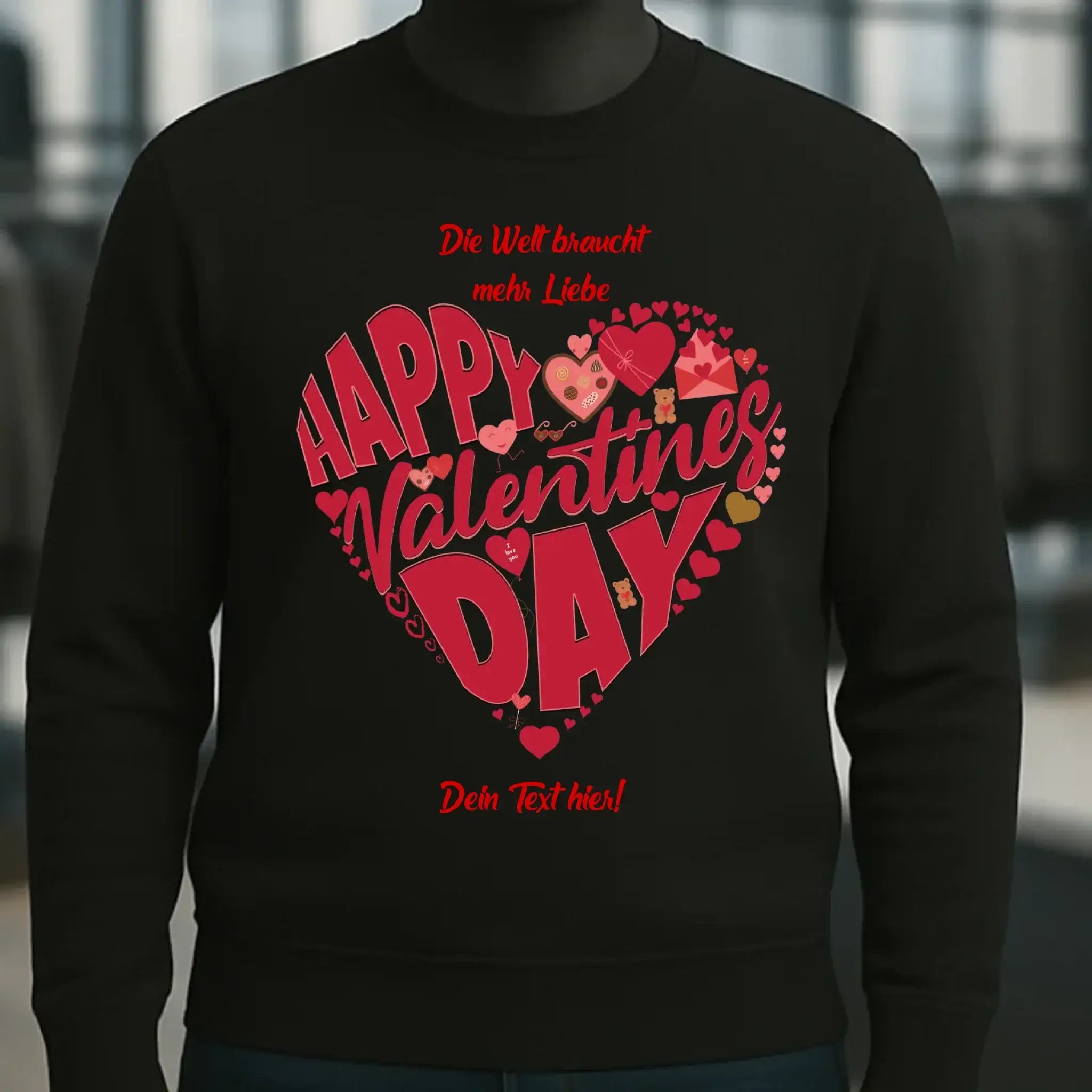 Valentinstag • Herz • Unisex Sweatshirt Bio-Baumwolle in 4 Farben XS-3XL • personalisiert