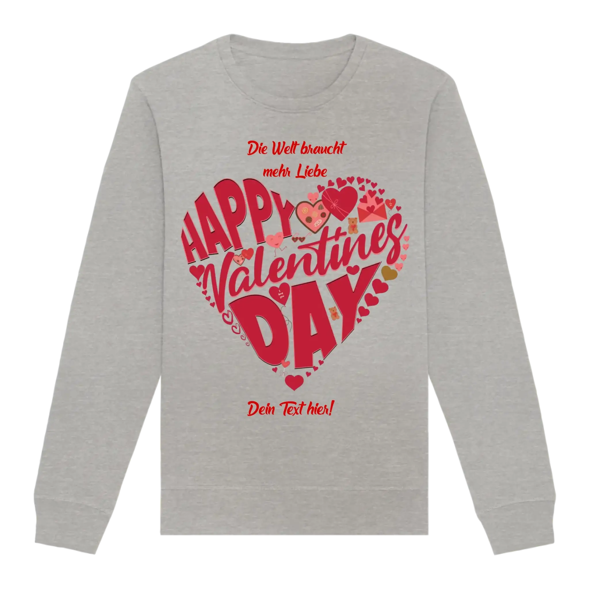 Valentinstag • Herz • Unisex Sweatshirt Bio-Baumwolle in 4 Farben XS-3XL • personalisiert