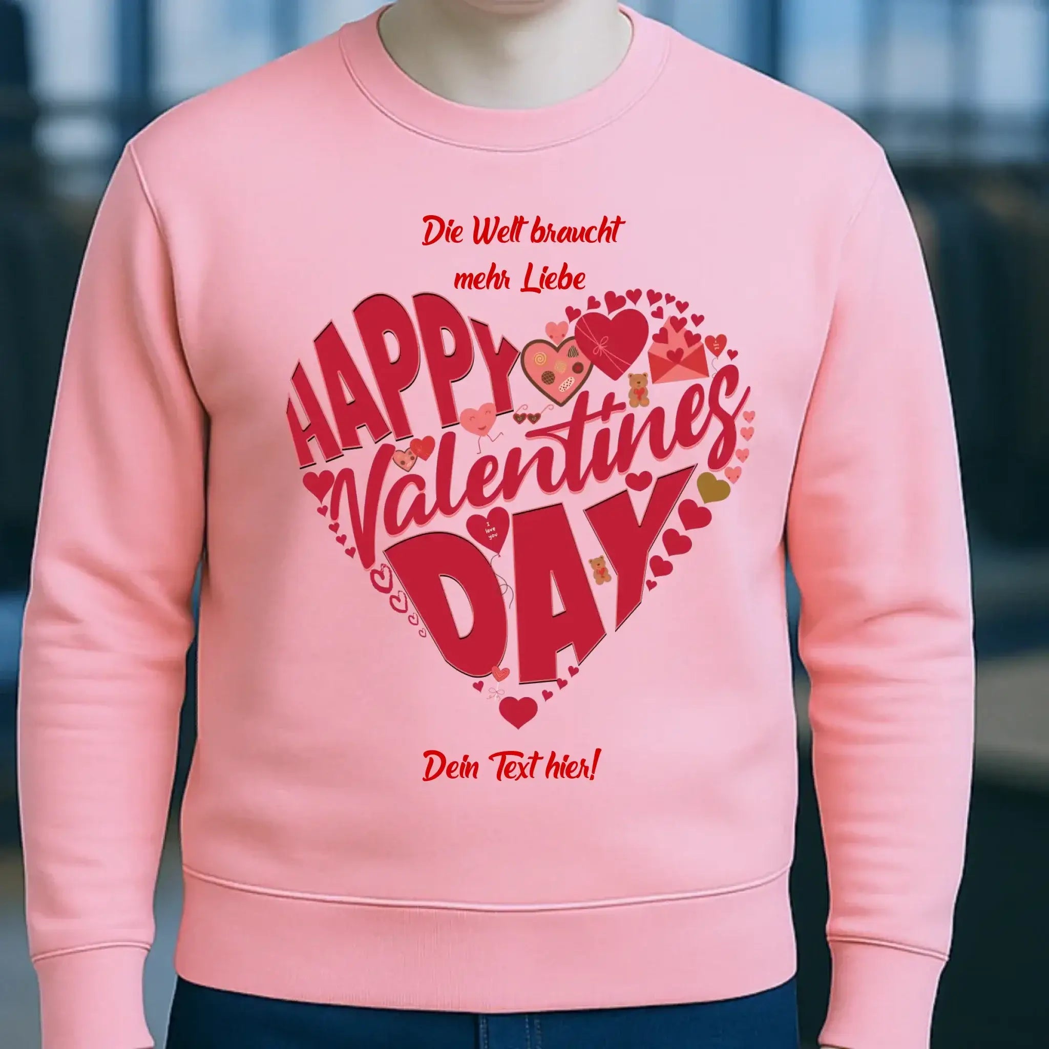 Valentinstag • Herz • Unisex Sweatshirt Bio-Baumwolle in 4 Farben XS-3XL • personalisiert