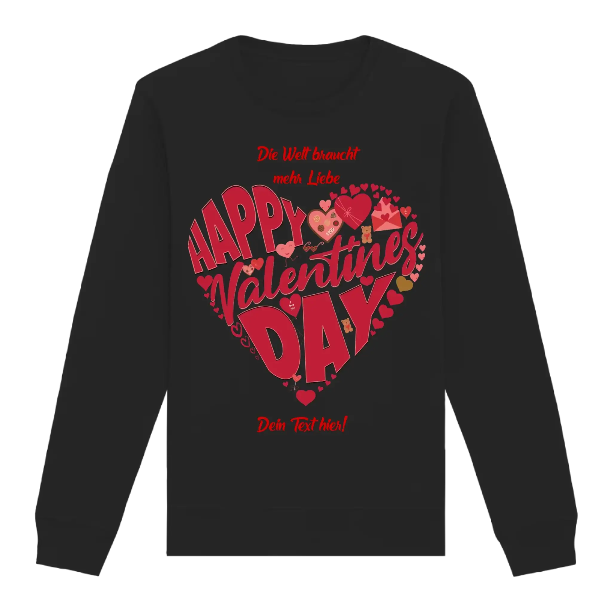 Valentinstag • Herz • Unisex Sweatshirt Bio-Baumwolle in 4 Farben XS-3XL • personalisiert