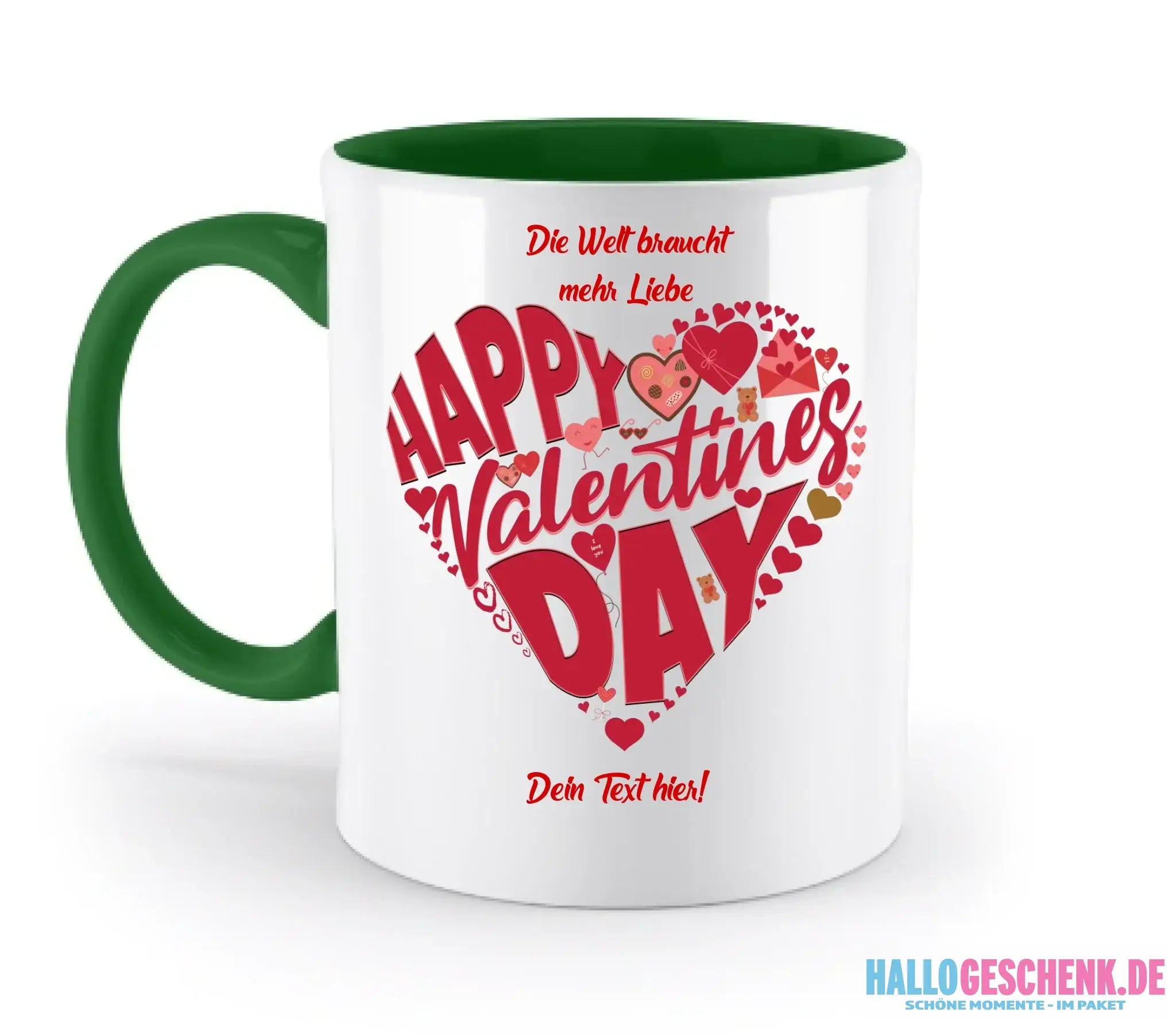 Valentinstag • Herz • zweifarbige Tasse • spülmaschinengeeignet • Exklusivdesign • personalisiert
