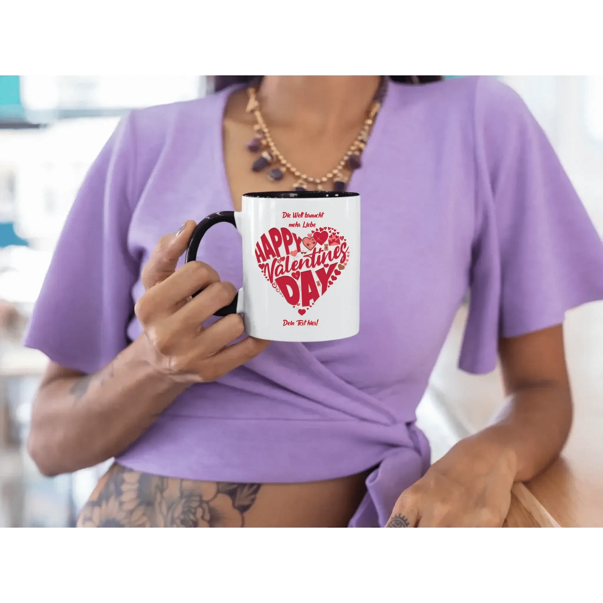 Valentinstag • Herz • zweifarbige Tasse • spülmaschinengeeignet • Exklusivdesign • personalisiert
