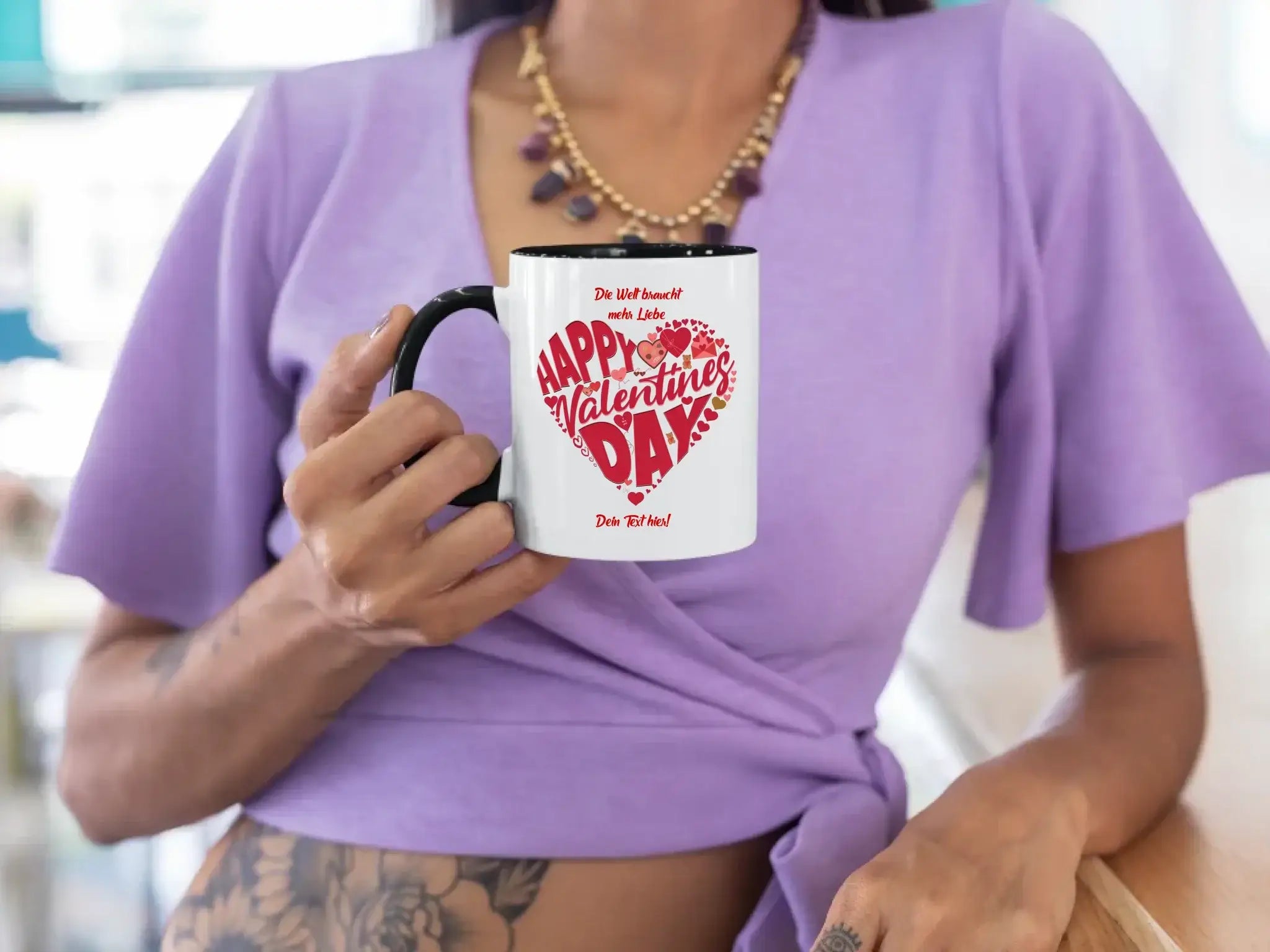 Valentinstag • Herz • zweifarbige Tasse • spülmaschinengeeignet • Exklusivdesign • personalisiert