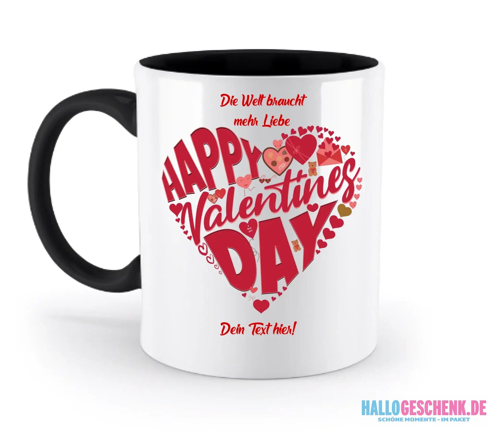 Valentinstag • Herz • zweifarbige Tasse • spülmaschinengeeignet • Exklusivdesign • personalisiert