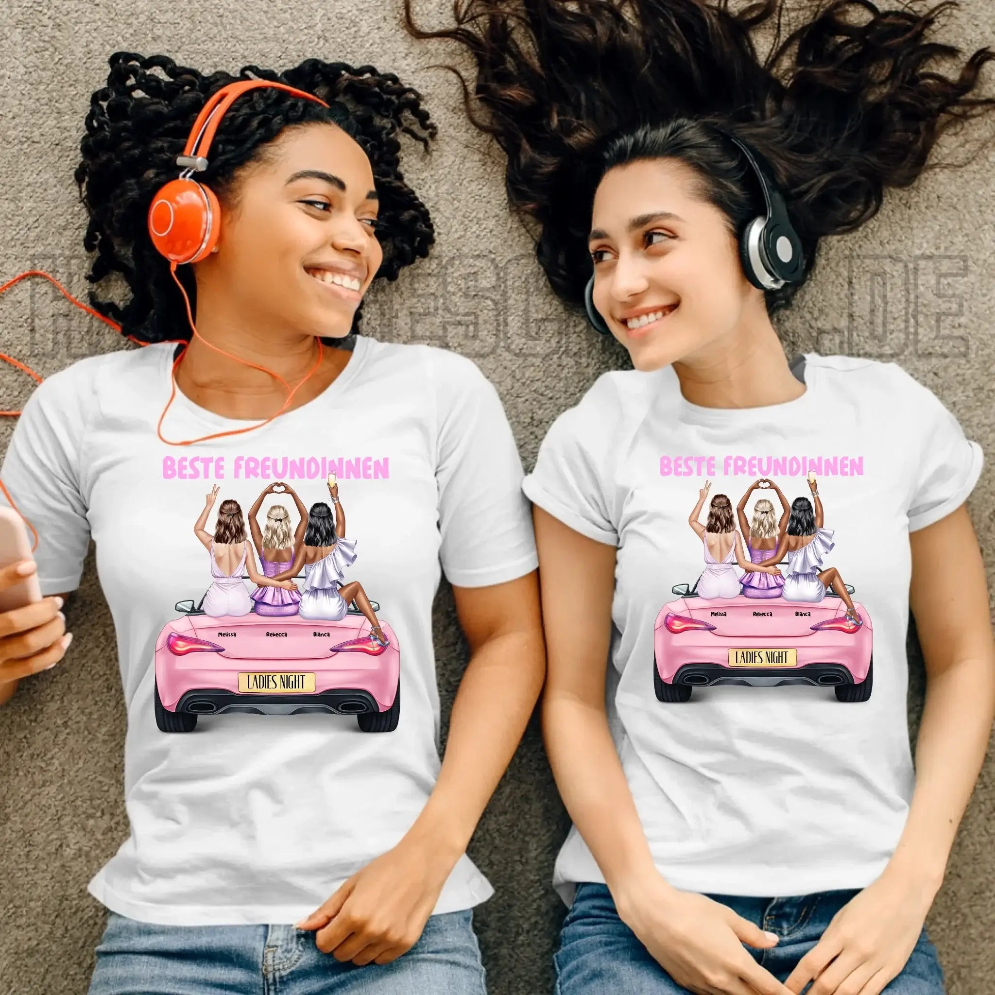 Vegas Girls • 1-3 Frauen • mit Wunschtext • Damen T-Shirt • Bio • personalisiert