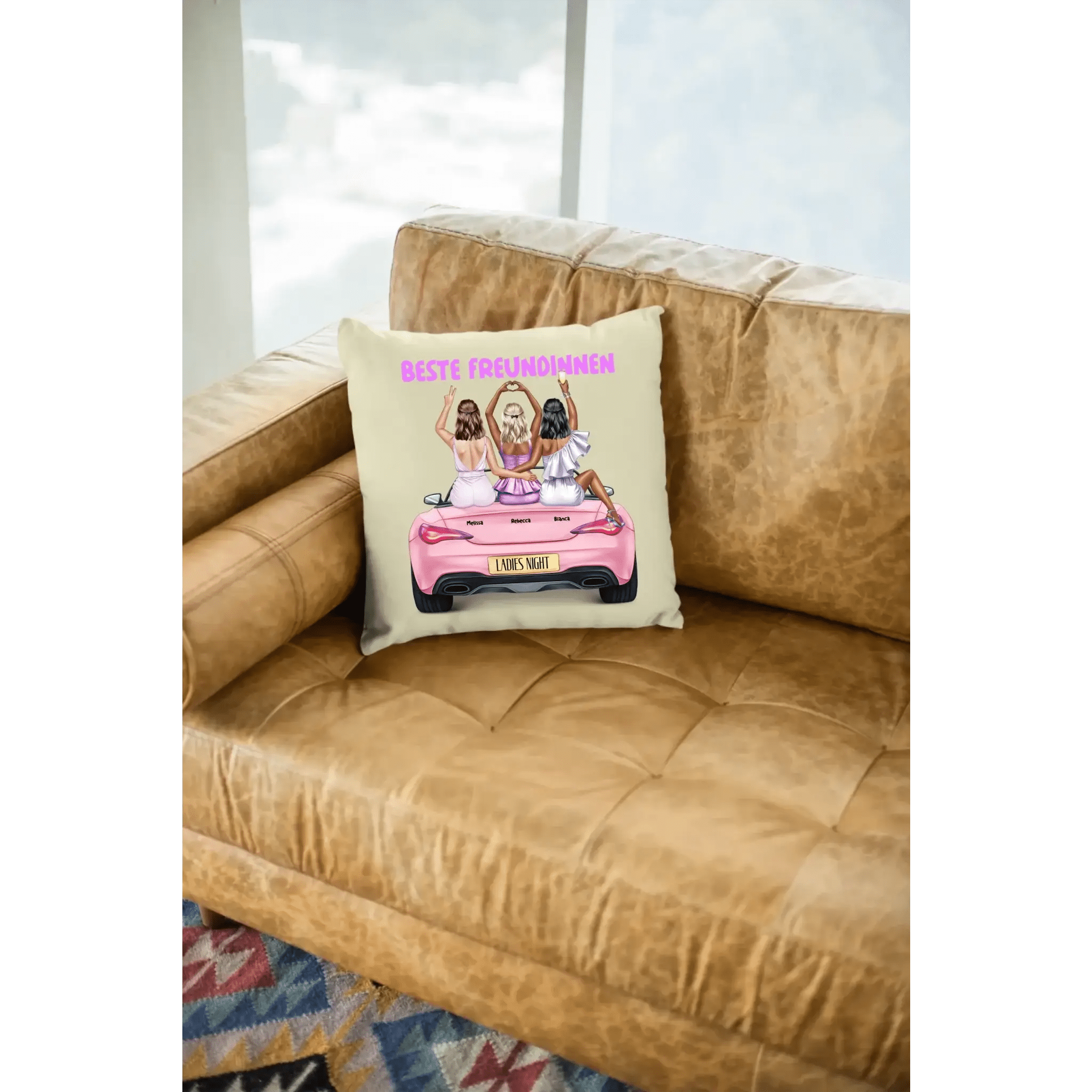 Vegas Girls • 1-3 Frauen • mit Wunschtext • Kissen 40x40 cm • personalisiert
