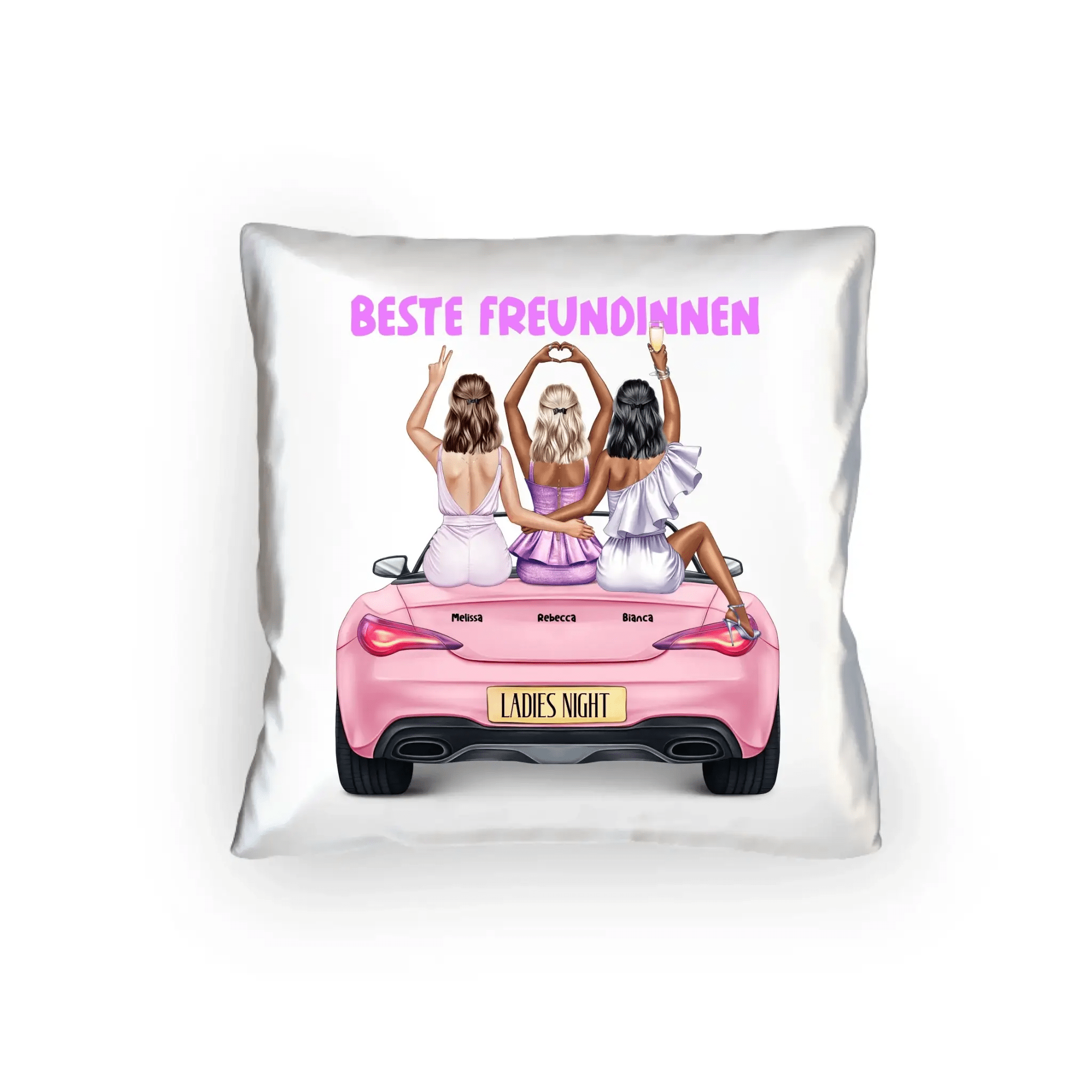 Vegas Girls • 1-3 Frauen • mit Wunschtext • Kissen 40x40 cm • personalisiert