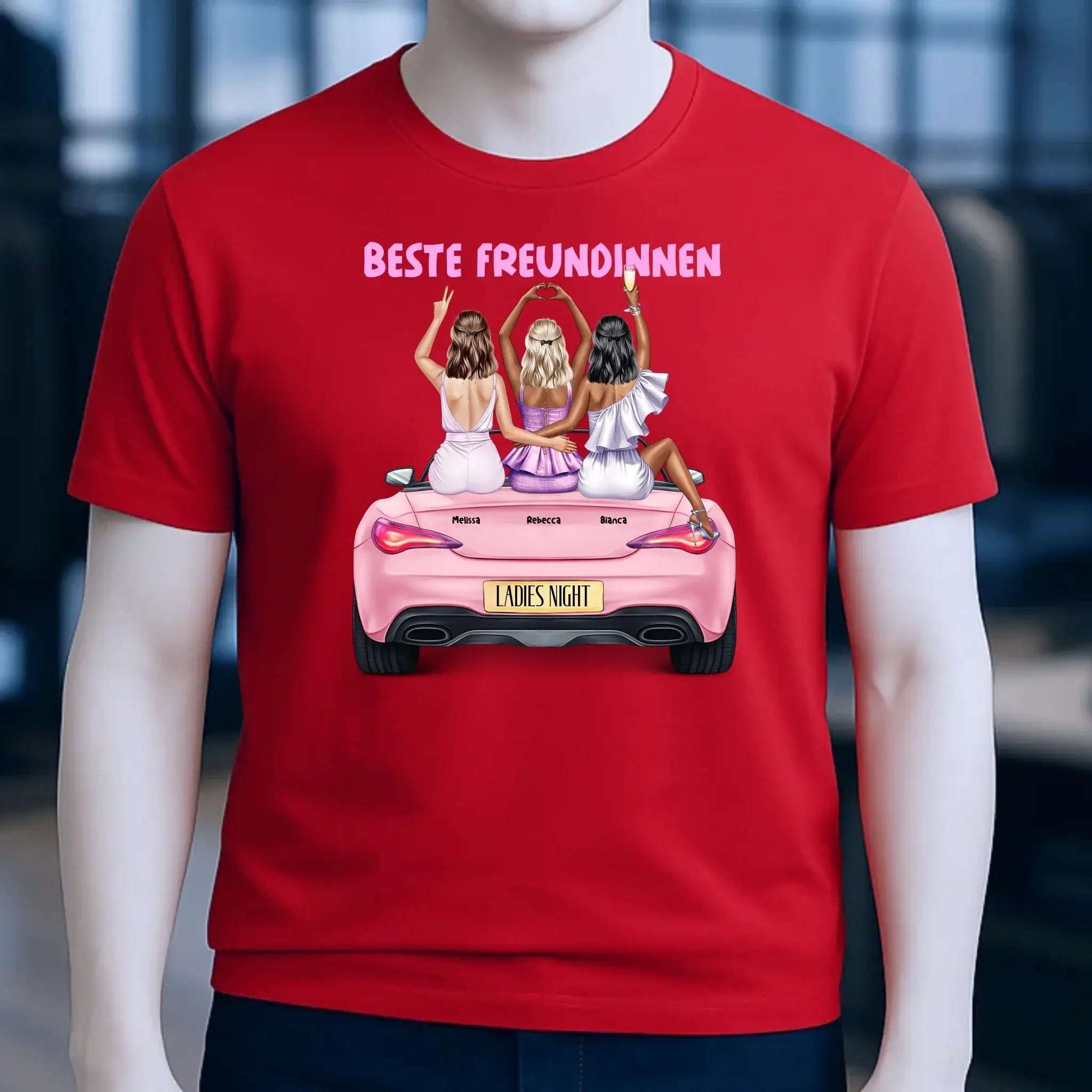Vegas Girls • 1-3 Frauen • mit Wunschtext • Unisex T-Shirt für Damen & Herren • Bio • personalisiert