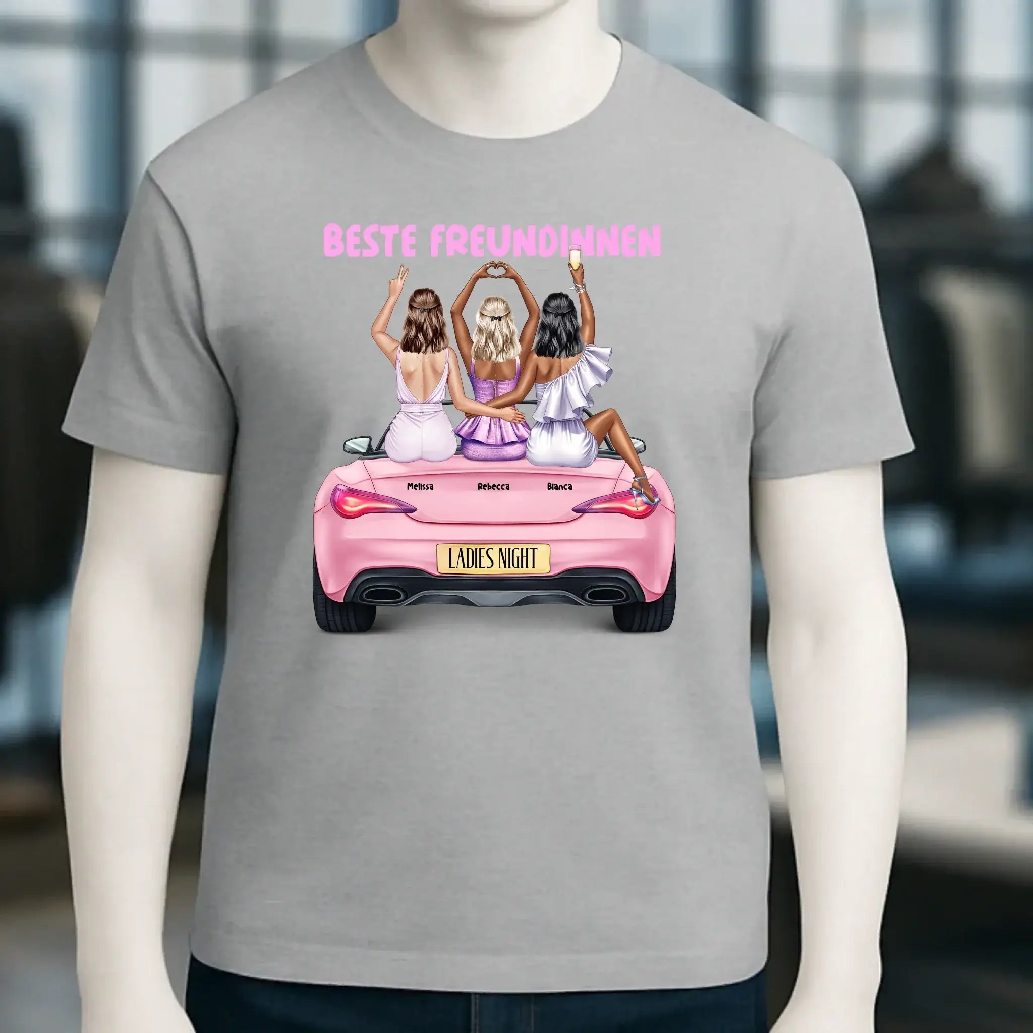 Vegas Girls • 1-3 Frauen • mit Wunschtext • Unisex T-Shirt für Damen & Herren • Bio • personalisiert